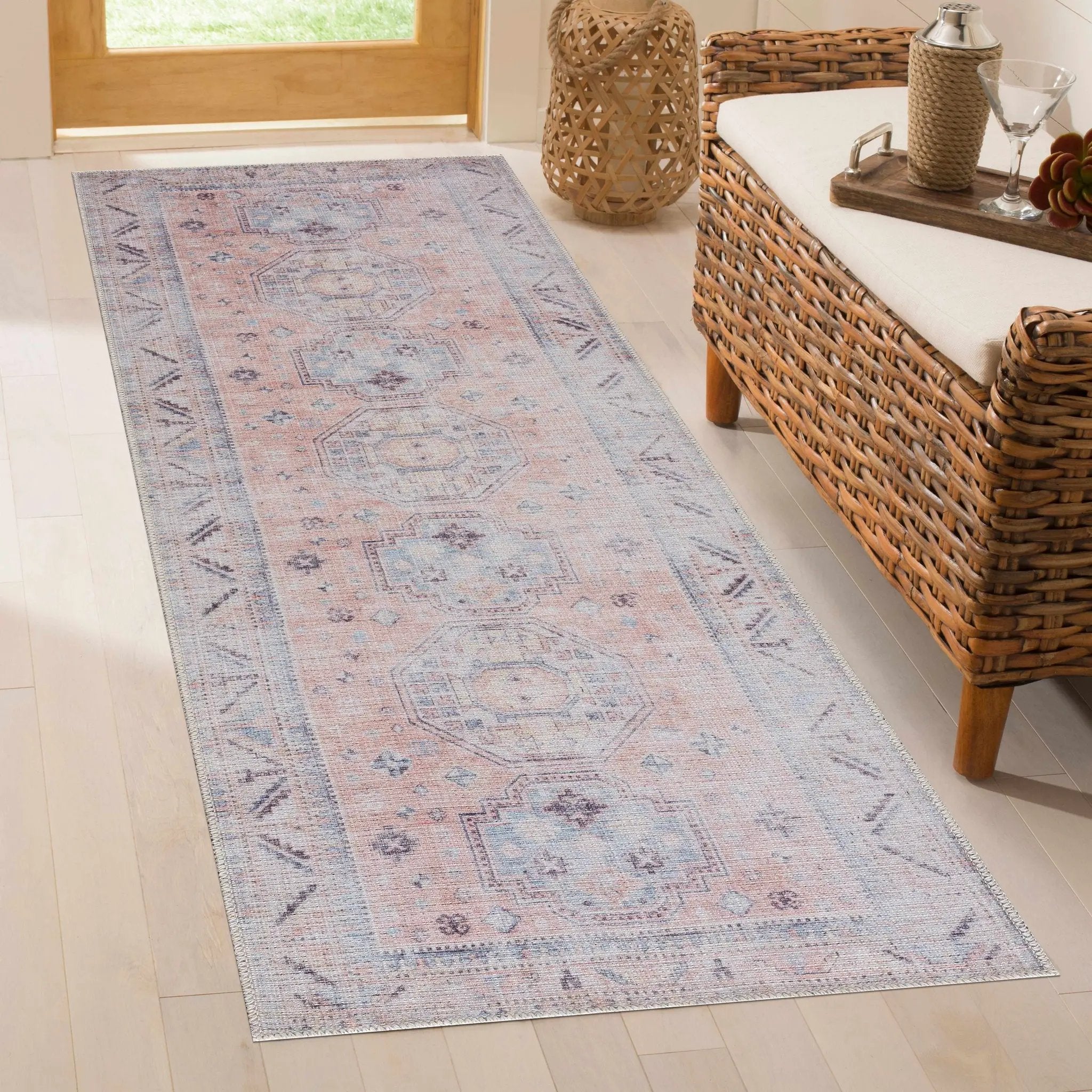 Morcott Peach Washable Area Rug by Boutique Rugs
