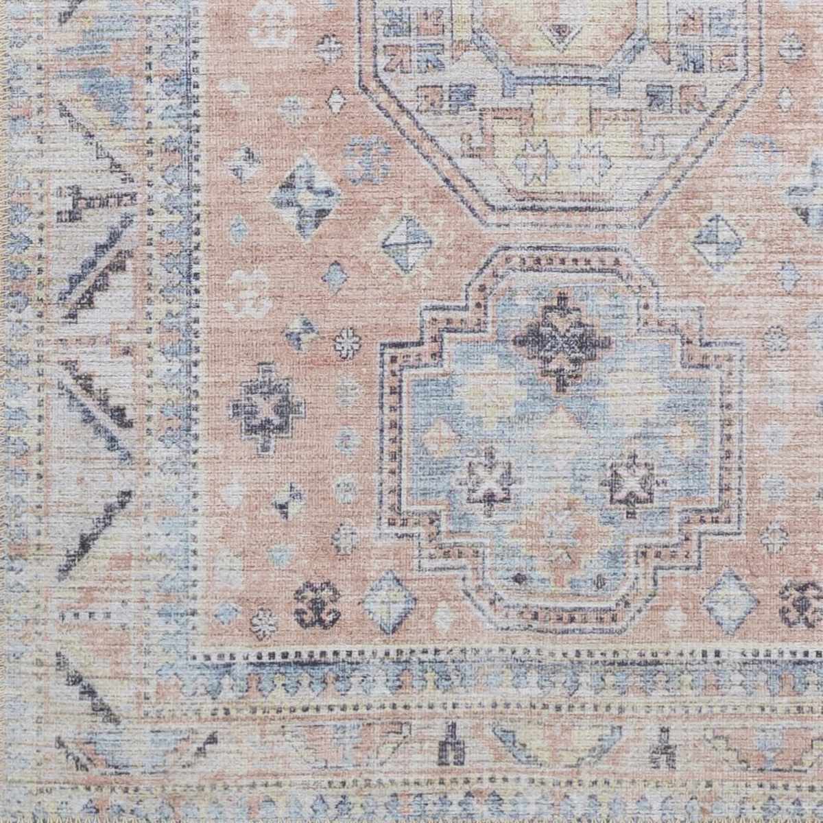 Morcott Peach Washable Area Rug, sample swatch