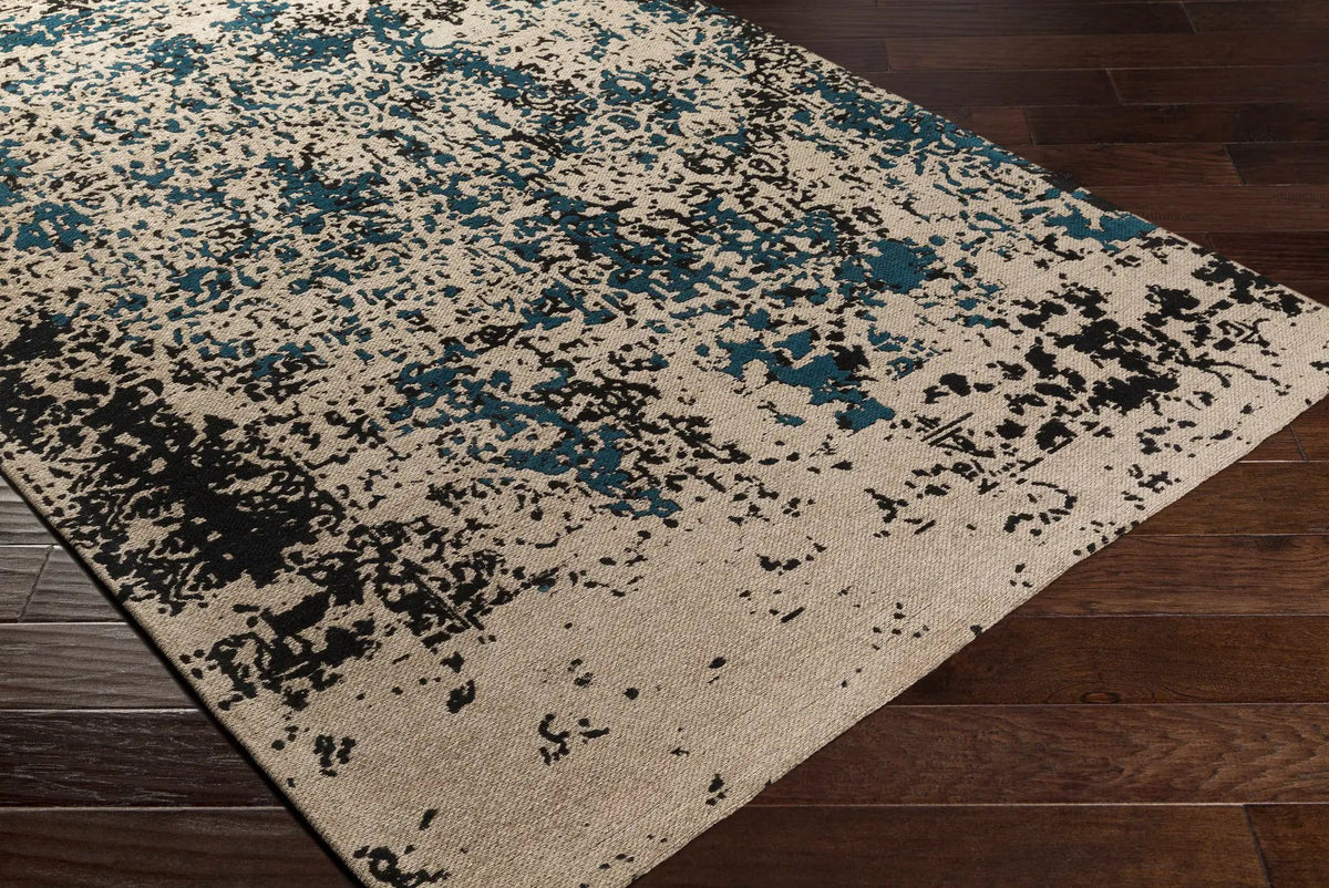 Sweeny Teal Abstract Area Rug - Clearance, photo 2 of 4