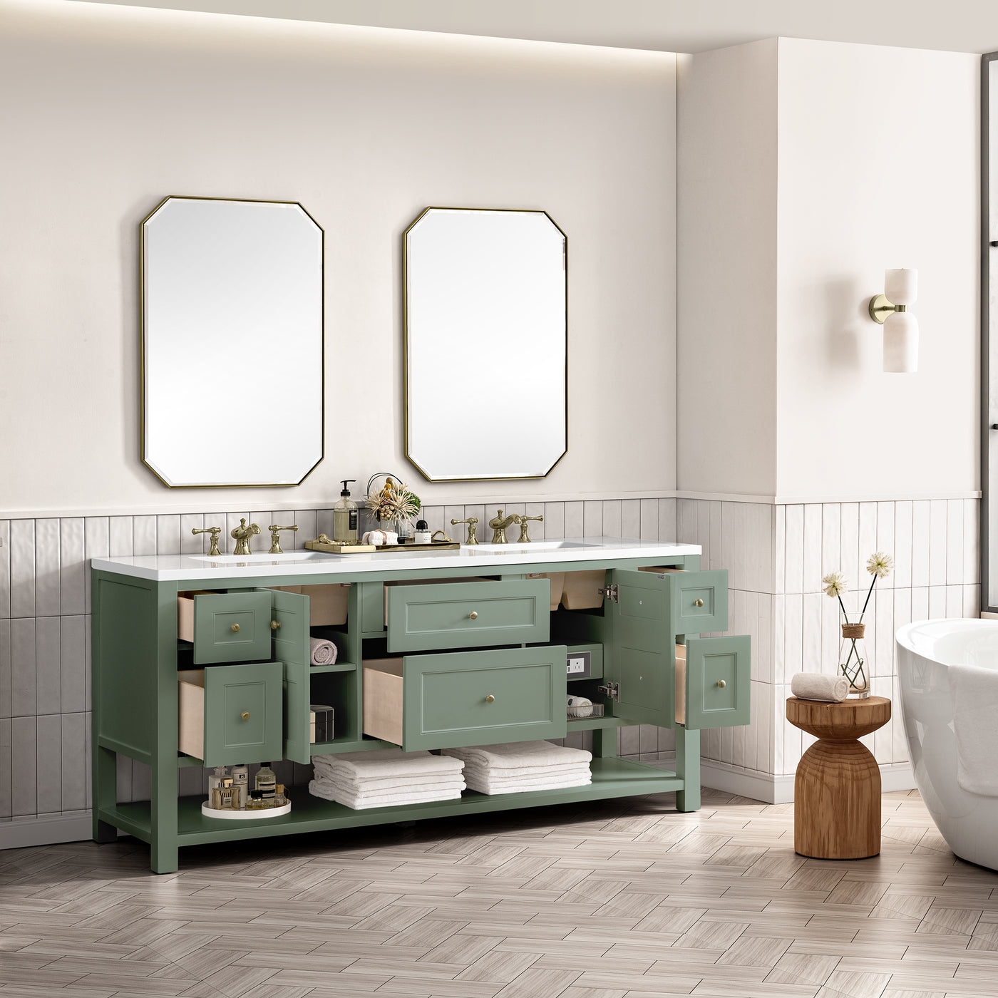 James Martin Breckenridge 72" Double Bathroom Vanity, Smokey Celadon, view 26
