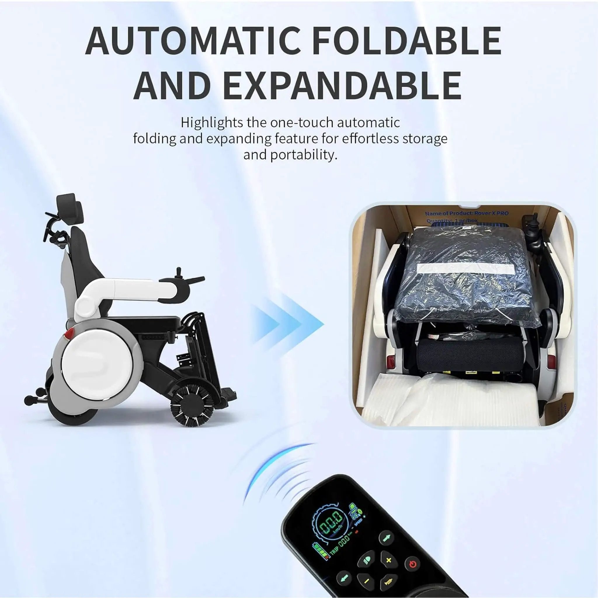 Motivo One-Touch Zero Gravity Electric Folding Wheelchair [FDA-Approved] (SAK20968) by SAKSBY WHOLESALE