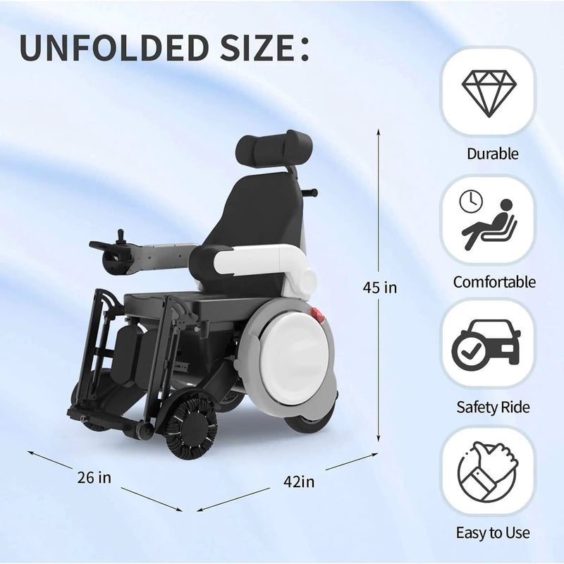 Motivo One-Touch Zero Gravity Electric Folding Wheelchair [FDA-Approved] (SAK20968) by SAKSBY WHOLESALE