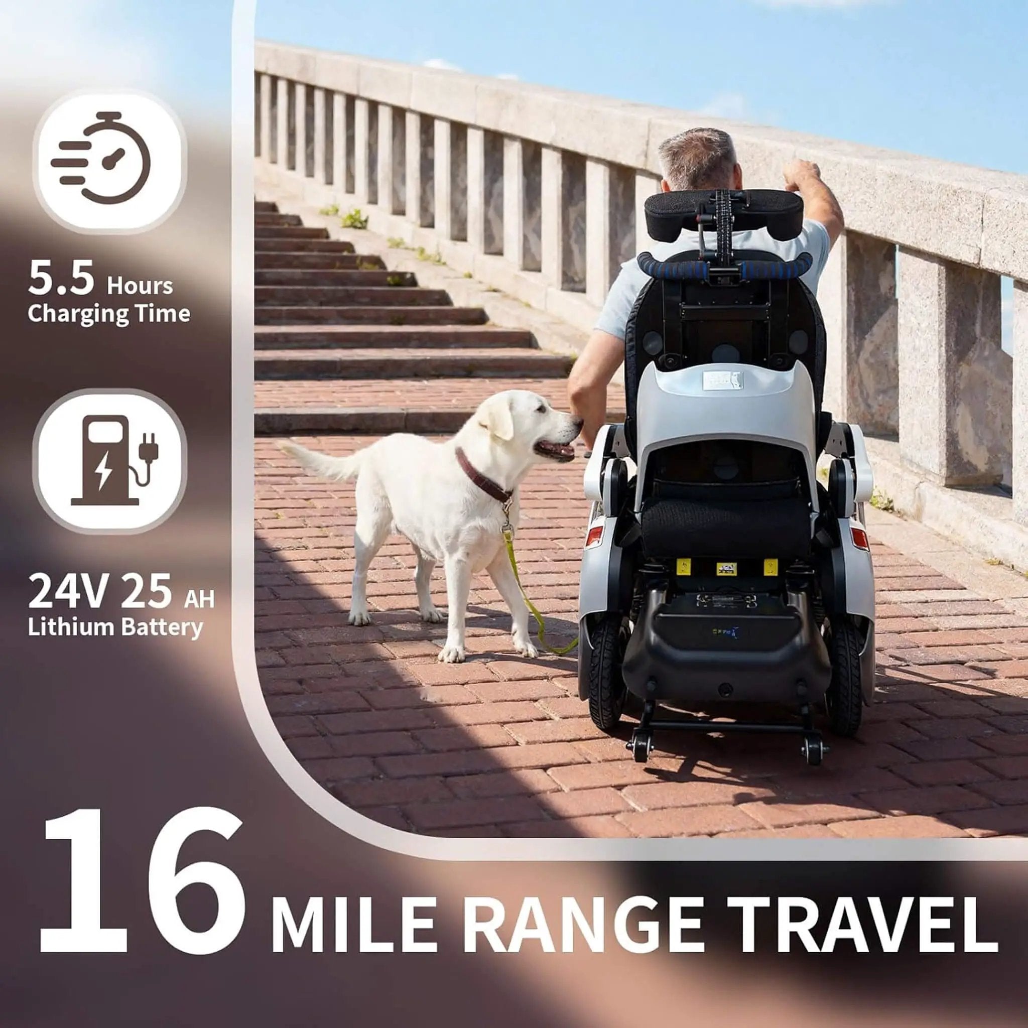 Motivo One-Touch Zero Gravity Electric Folding Wheelchair [FDA-Approved] (SAK20968) by SAKSBY WHOLESALE