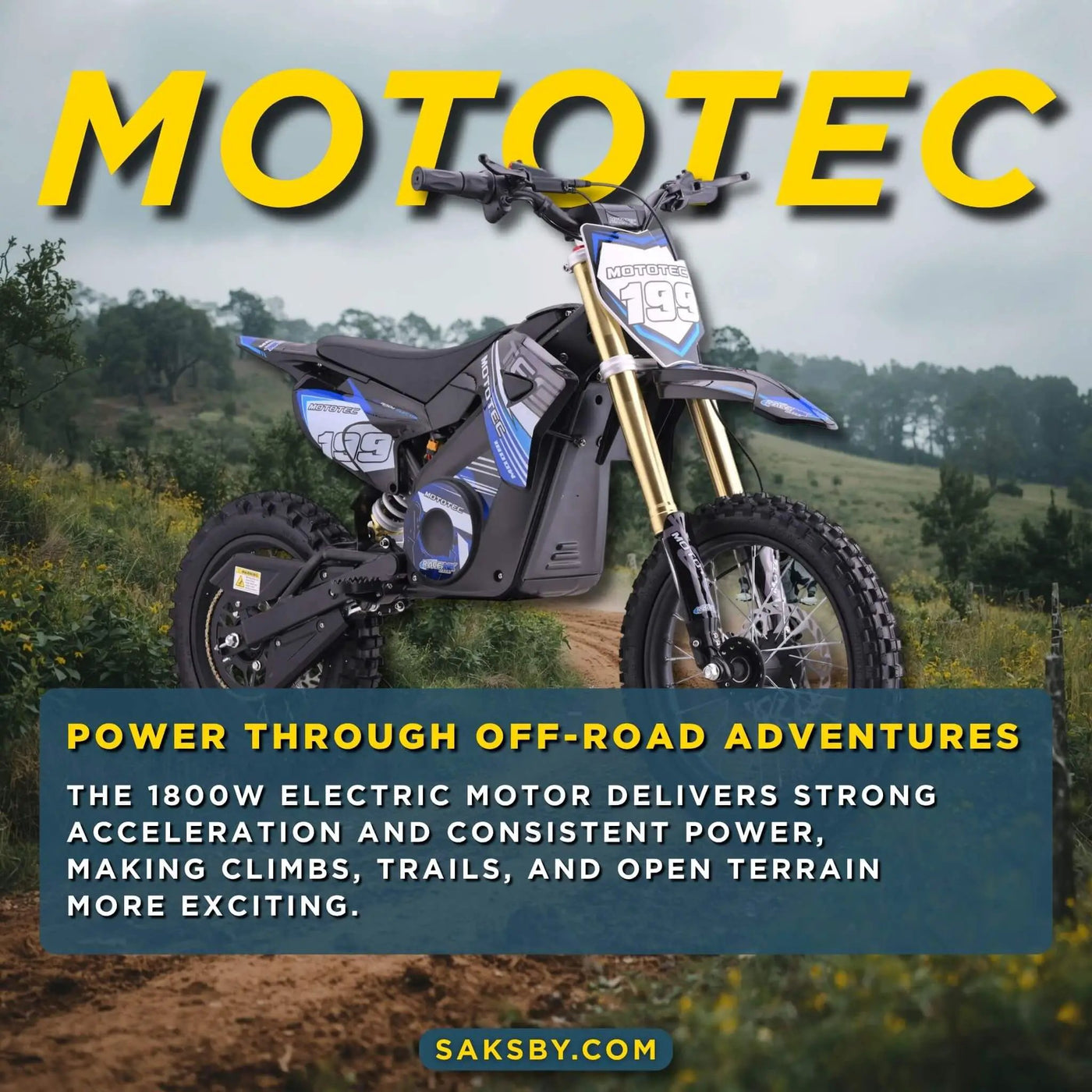 MotoTec 48V 1800W Pro High-Performance Electric Dirt Bike (SAK51948) by SAKSBY WHOLESALE
