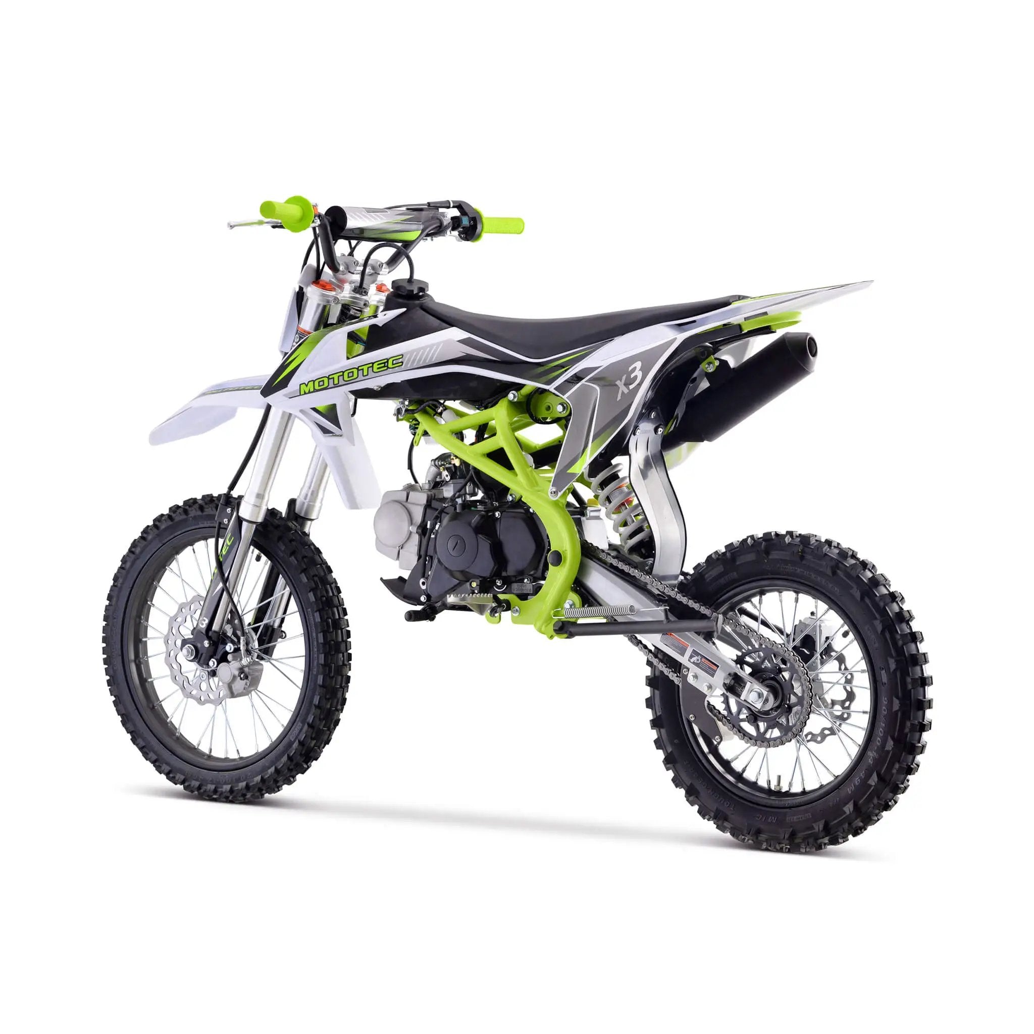 MotoTec X3 125CC 4-Stroke Green Gas-Powered Dirt Bike (SAK86035) by SAKSBY WHOLESALE
