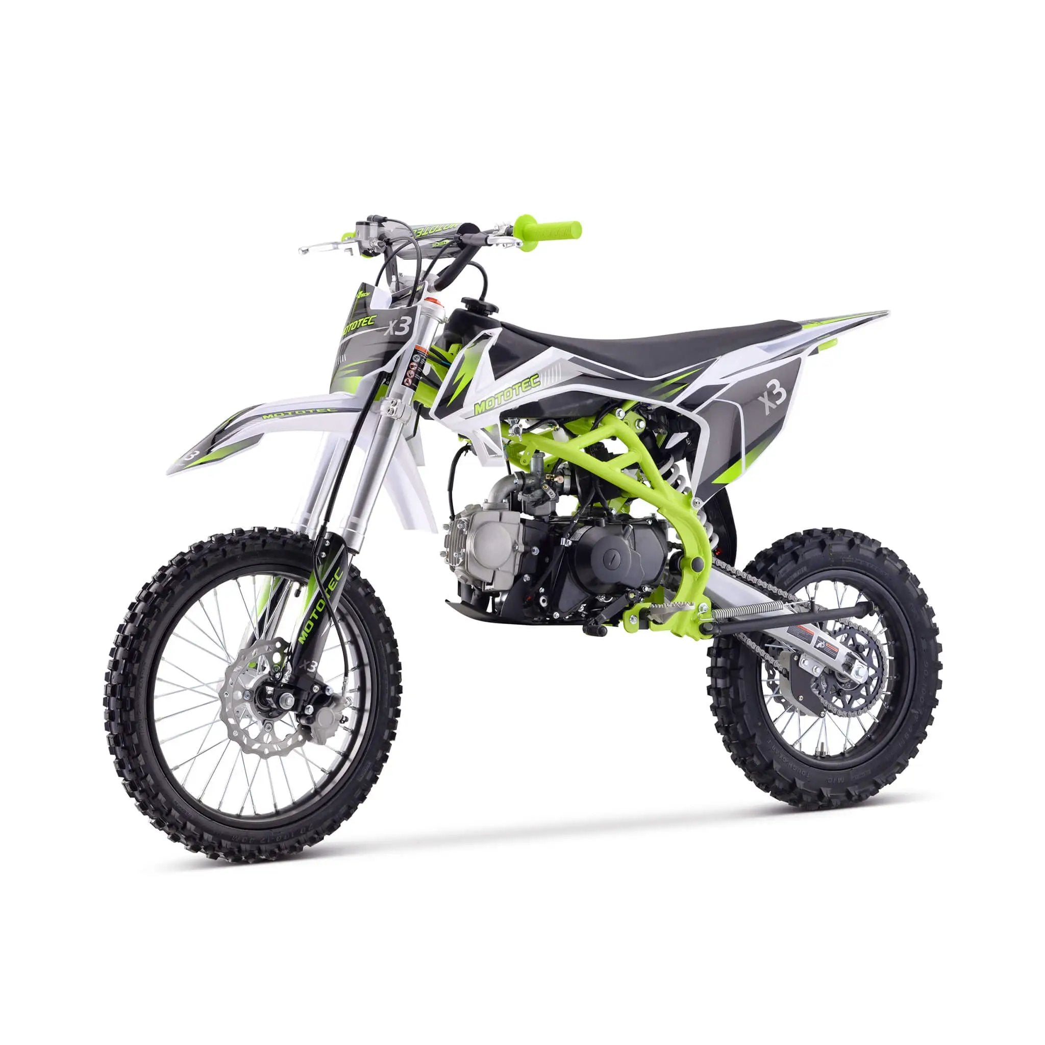MotoTec X3 125CC 4-Stroke Green Gas-Powered Dirt Bike (SAK86035) by SAKSBY WHOLESALE