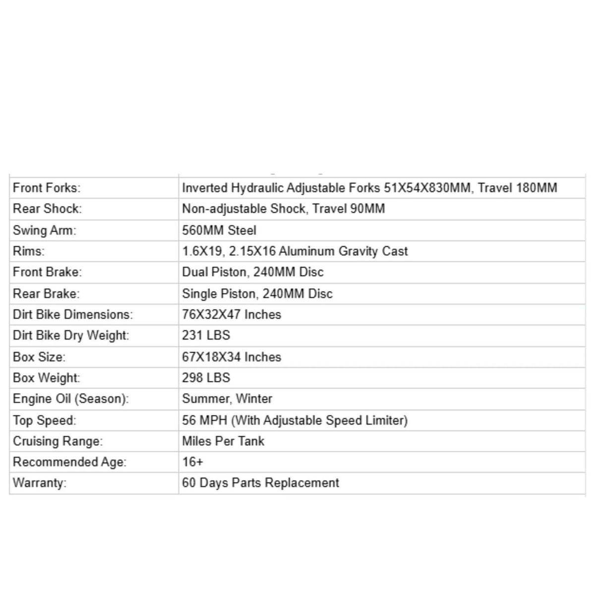 MotoTec X4 150CC 4-Stroke High-Performance Gas-Powered Dirt Bike (SAK95731) by SAKSBY WHOLESALE