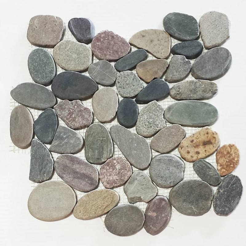 Mountain Grey Natural Pebble Mosaics 12x12 Pebble Natural 12x12 Mosaics