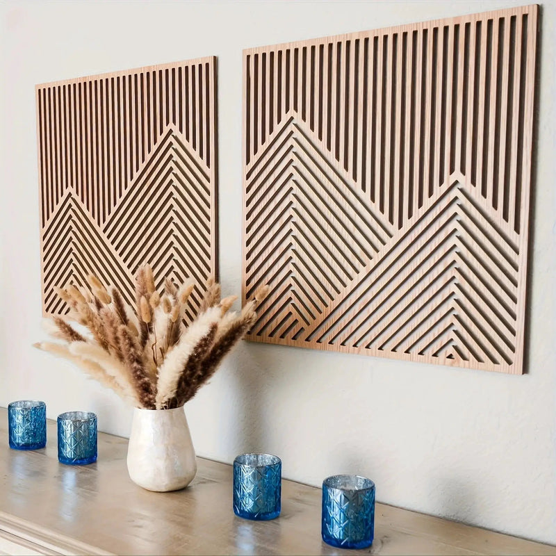 Mountain Wood 2 Piece Wall Art by House Of Avana