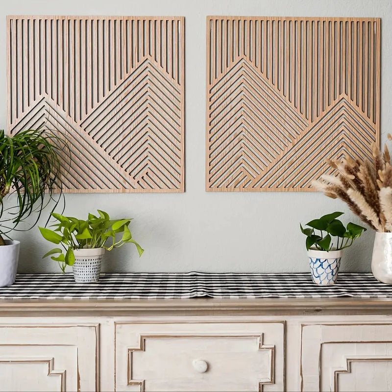 Mountain Wood 2 Piece Wall Art by House Of Avana