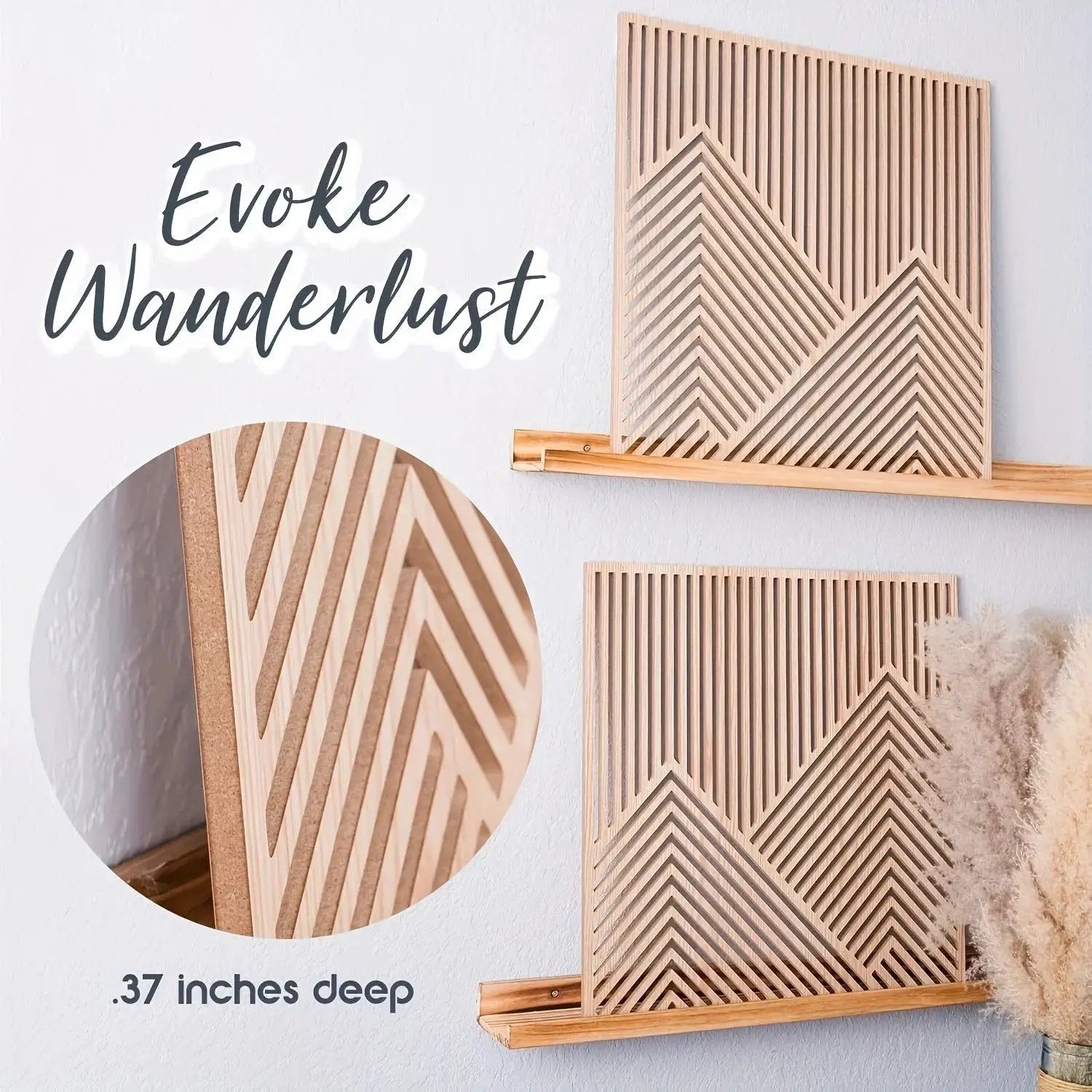 Mountain Wood 2 Piece Wall Art by House Of Avana