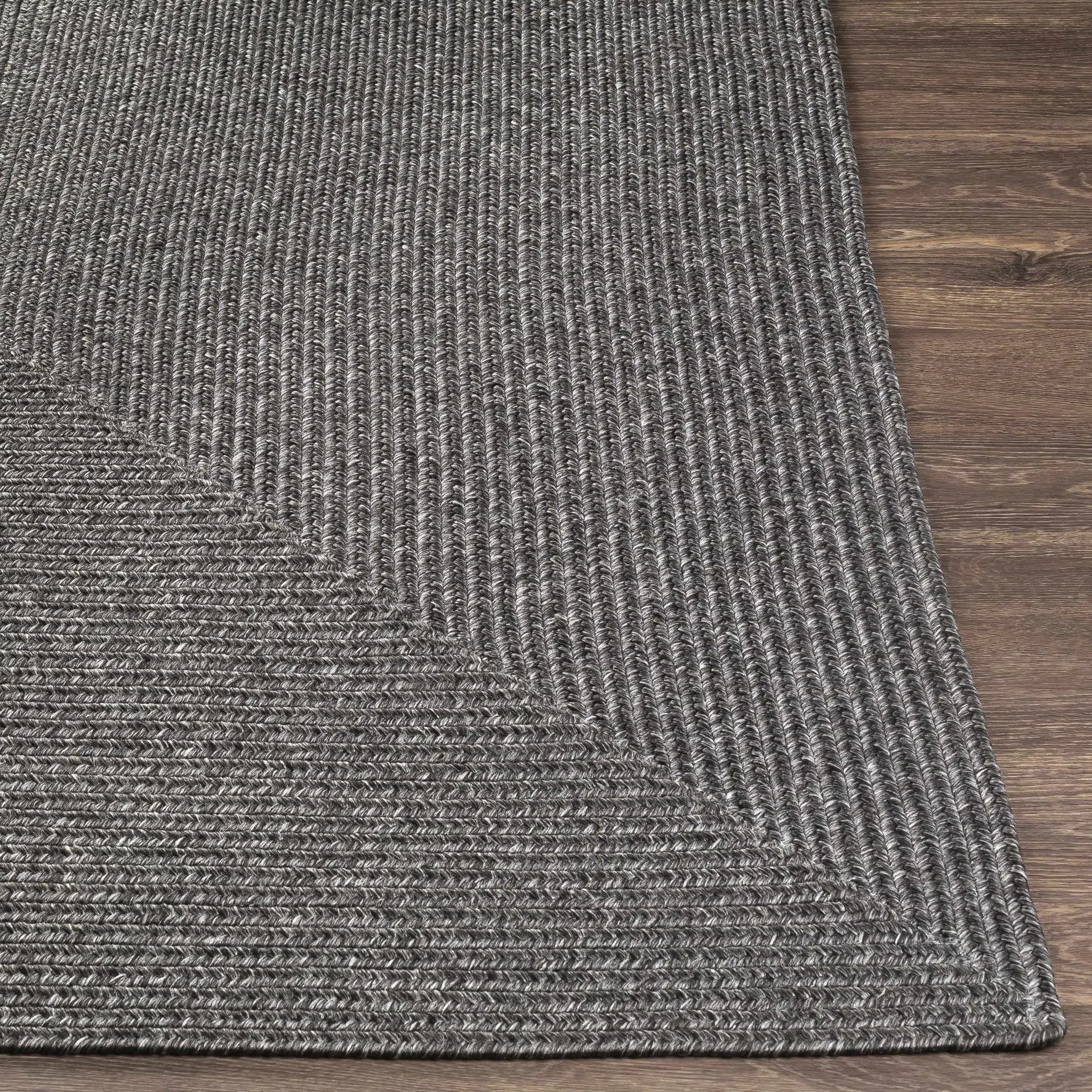 Black Braided Faux Jute Outdoor Rug by Boutique Rugs