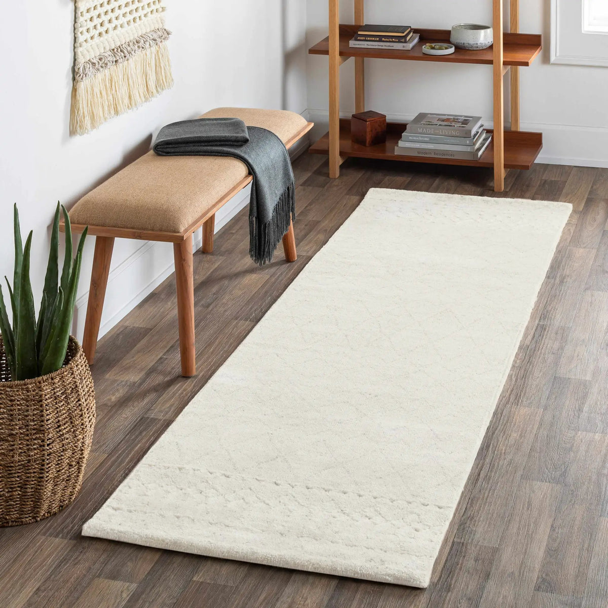 Mozon Handmade Faux Silk Area Rug - Clearance, installed in a room