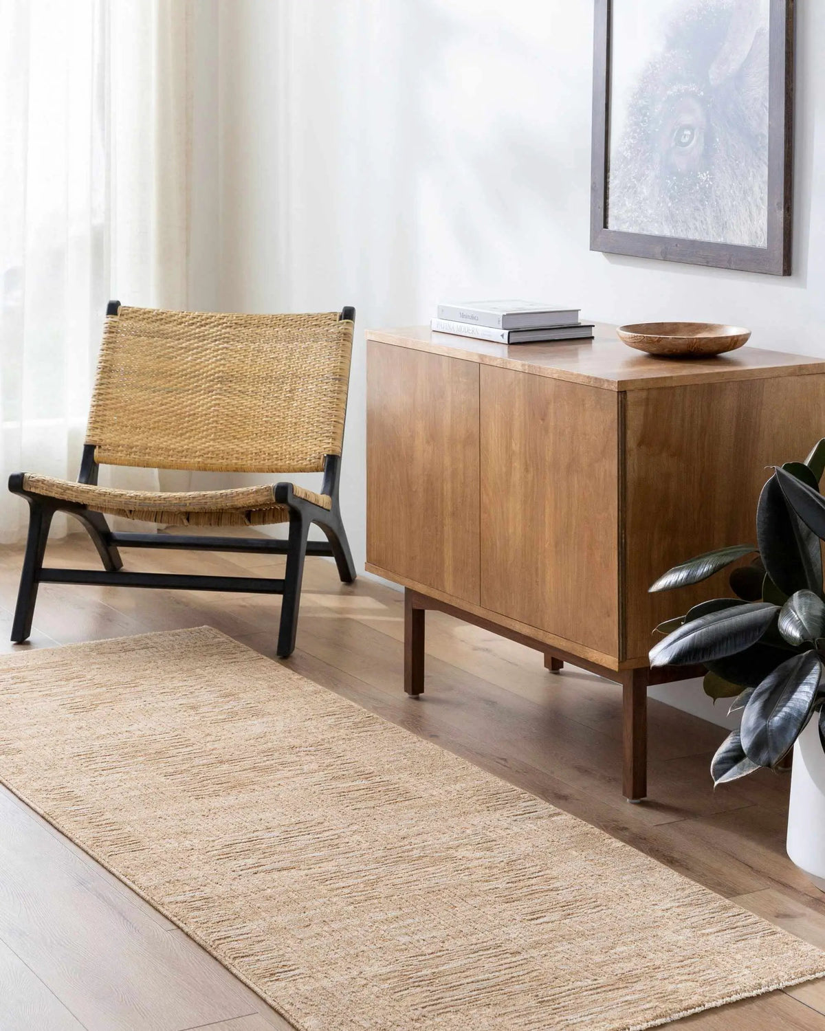 Goren Beige Area Rug, installed in a room 2