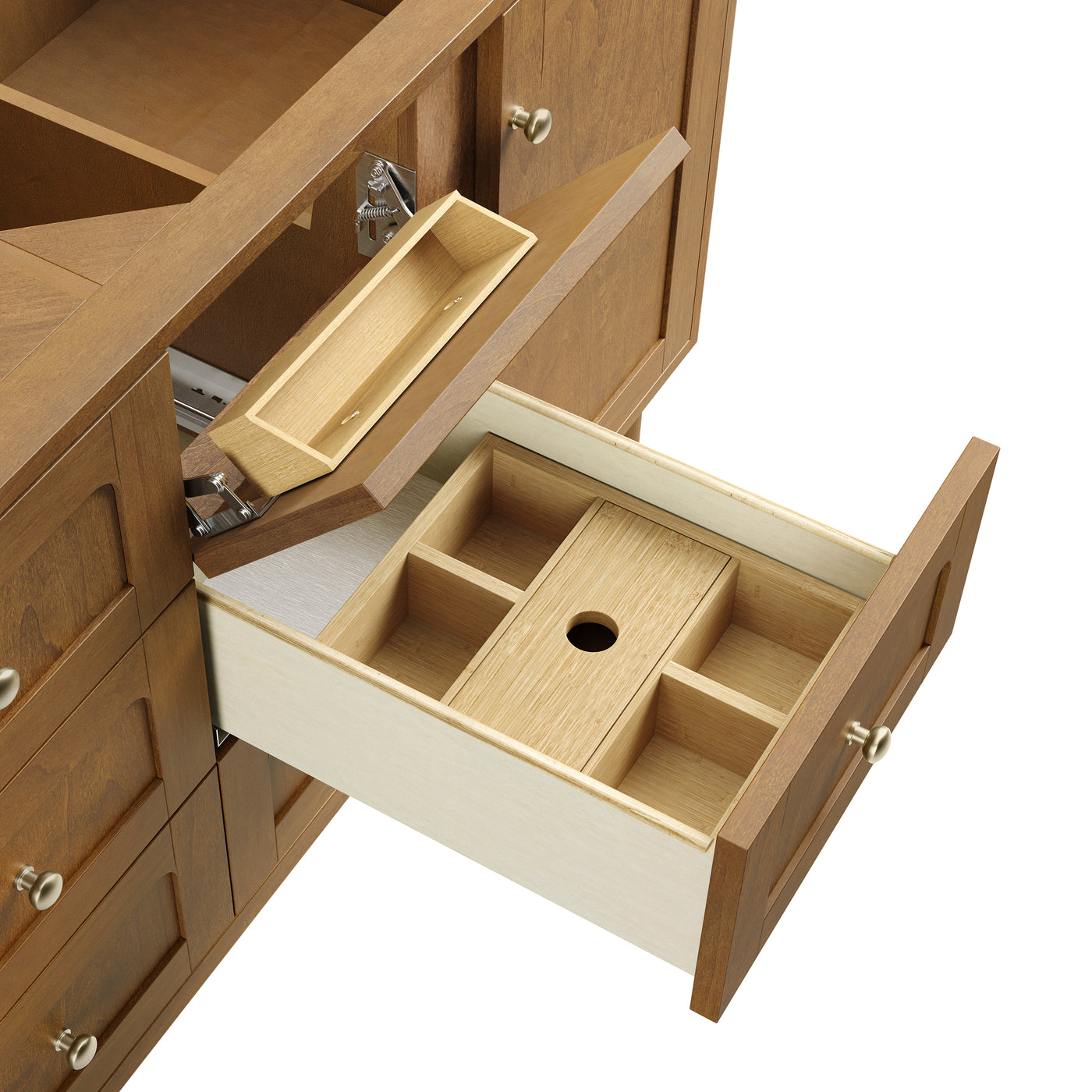 James Martin Laurent 60" Dual Mount Double Bathroom Vanity, Honey Oak, view 30