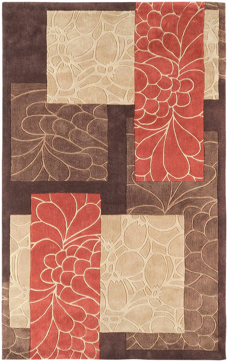 Brick Red-Brown Mosaic Area Rug - Clearance by Boutique Rugs