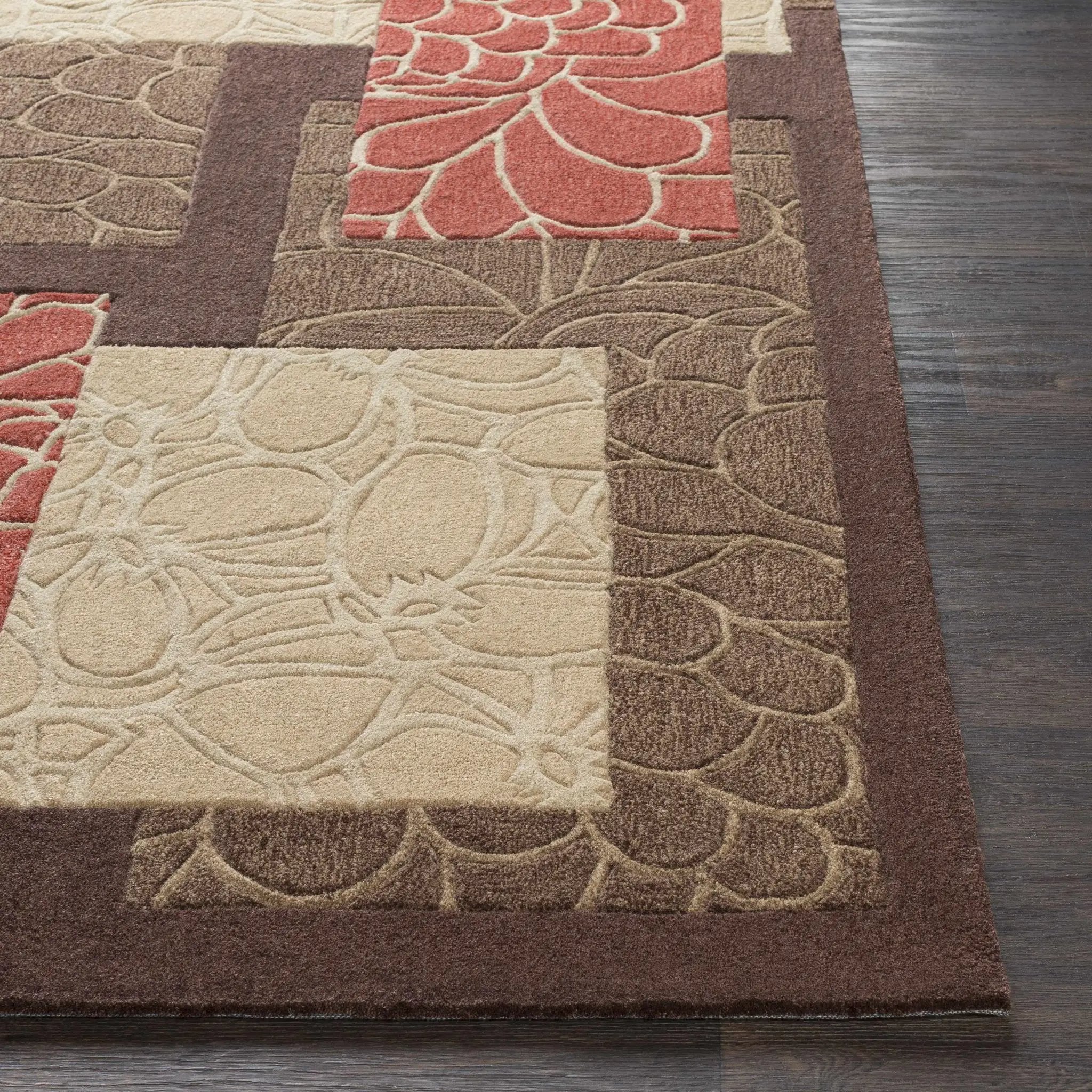 Brick Red-Brown Mosaic Area Rug - Clearance by Boutique Rugs