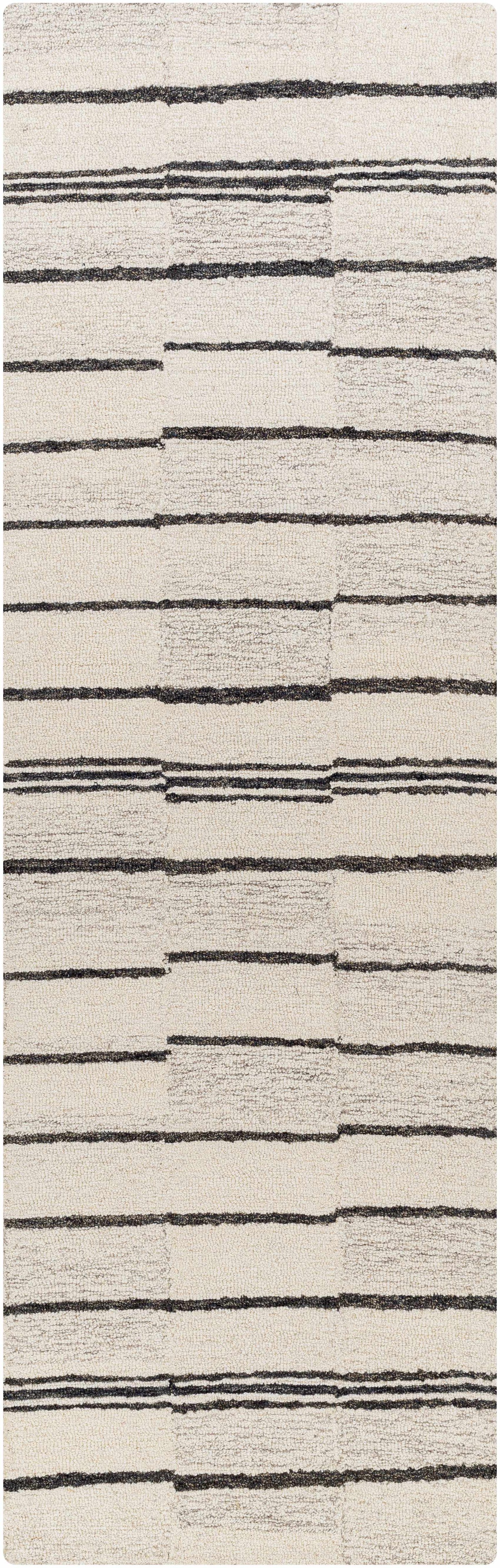 Moorebank Black Striped Wool Rug, photo 9 of 17