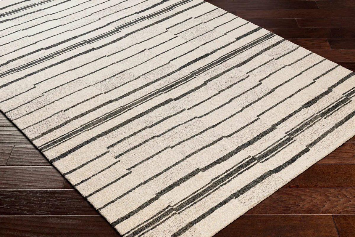 Moorebank Black Striped Wool Rug, photo 16 of 17