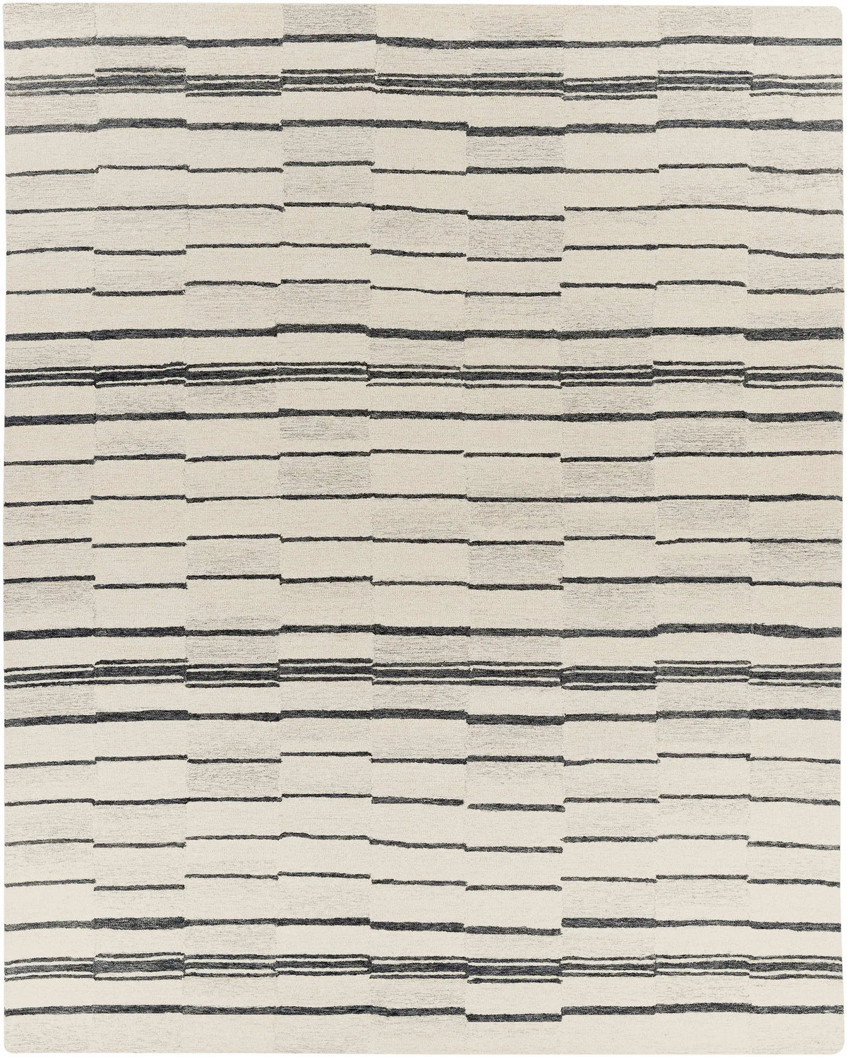 Moorebank Black Striped Wool Rug, photo 14 of 17