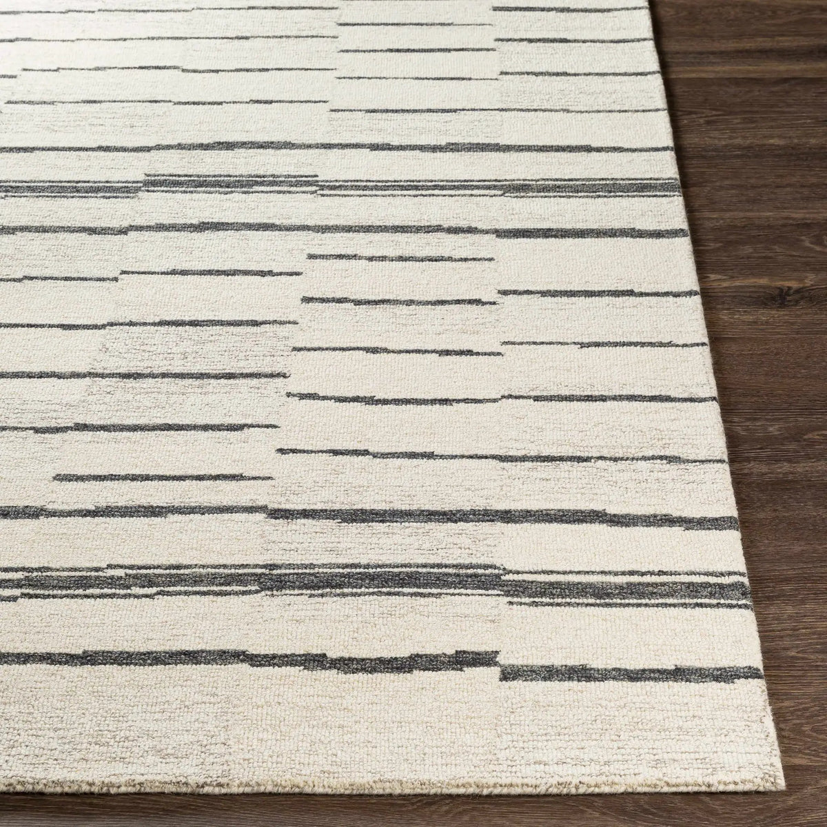 Moorebank Black Striped Wool Rug, photo 5 of 17