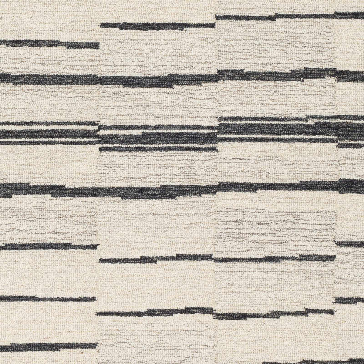 Moorebank Black Striped Wool Rug, sample swatch