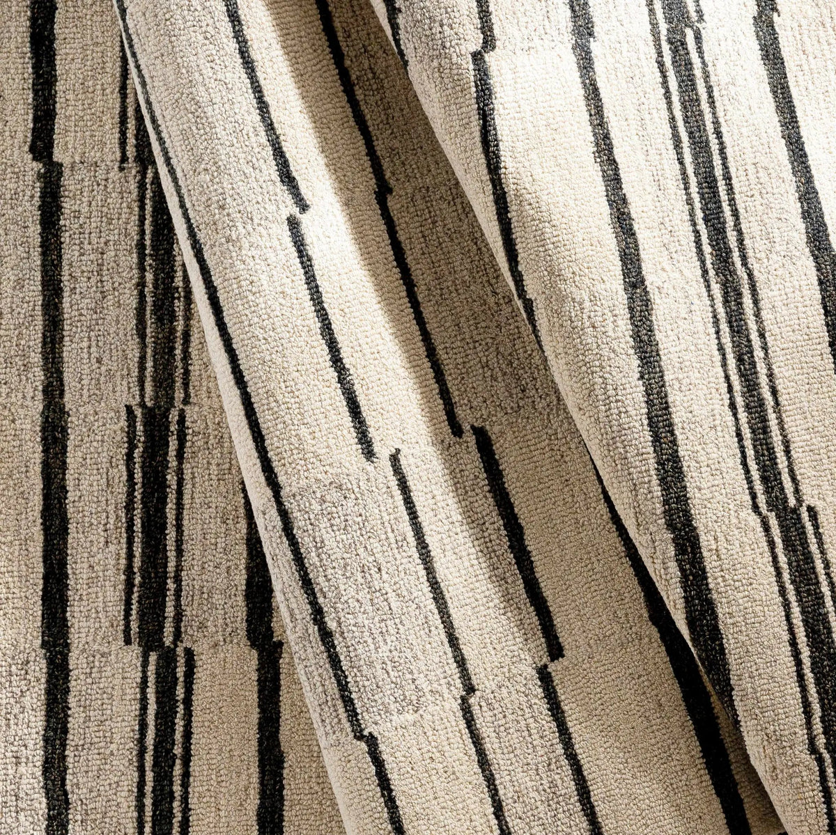 Moorebank Black Striped Wool Rug, photo 7 of 17