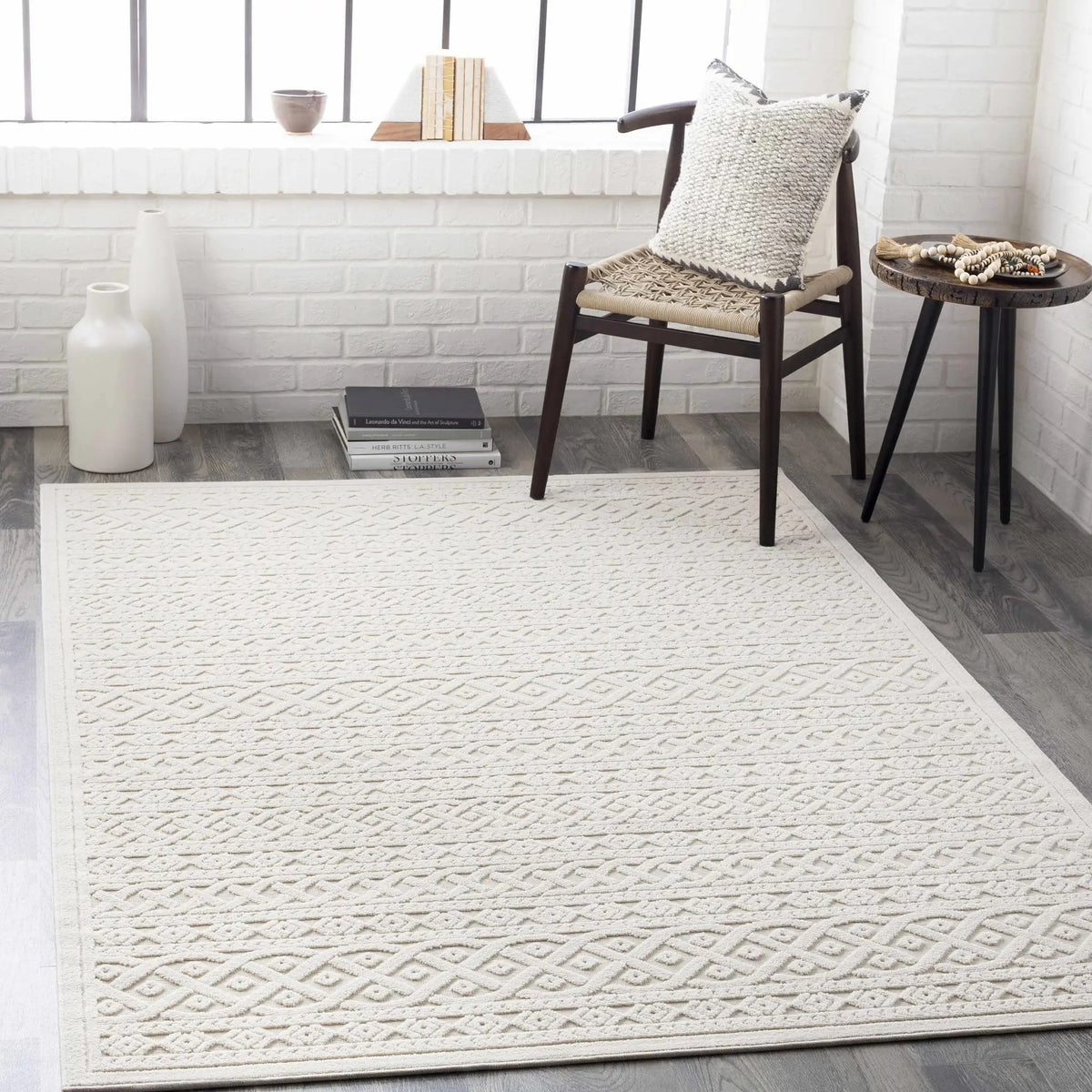 Maribyrnong 3D Outdoor Area Rug, installed in a room