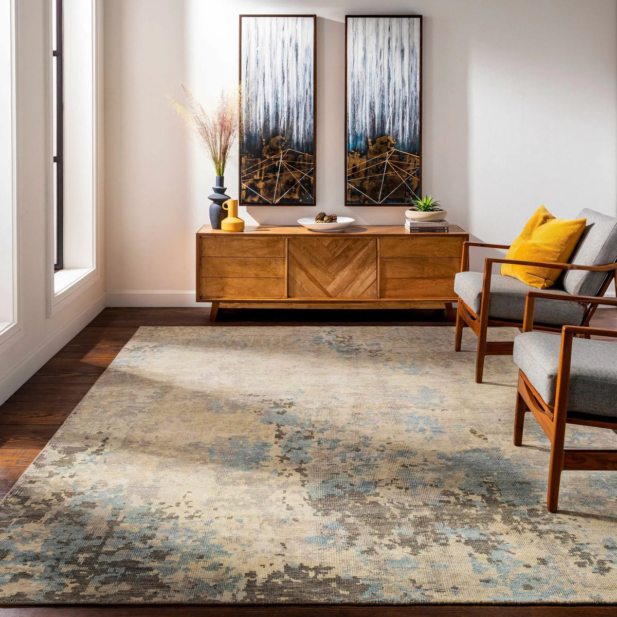 Marco Handmade Wool Rug - Clearance, installed in a room