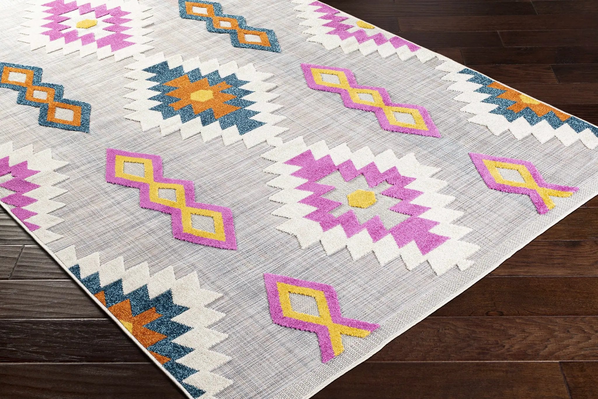 Alburg Southwestern Magenta Outdoor Carpet - Clearance by Boutique Rugs