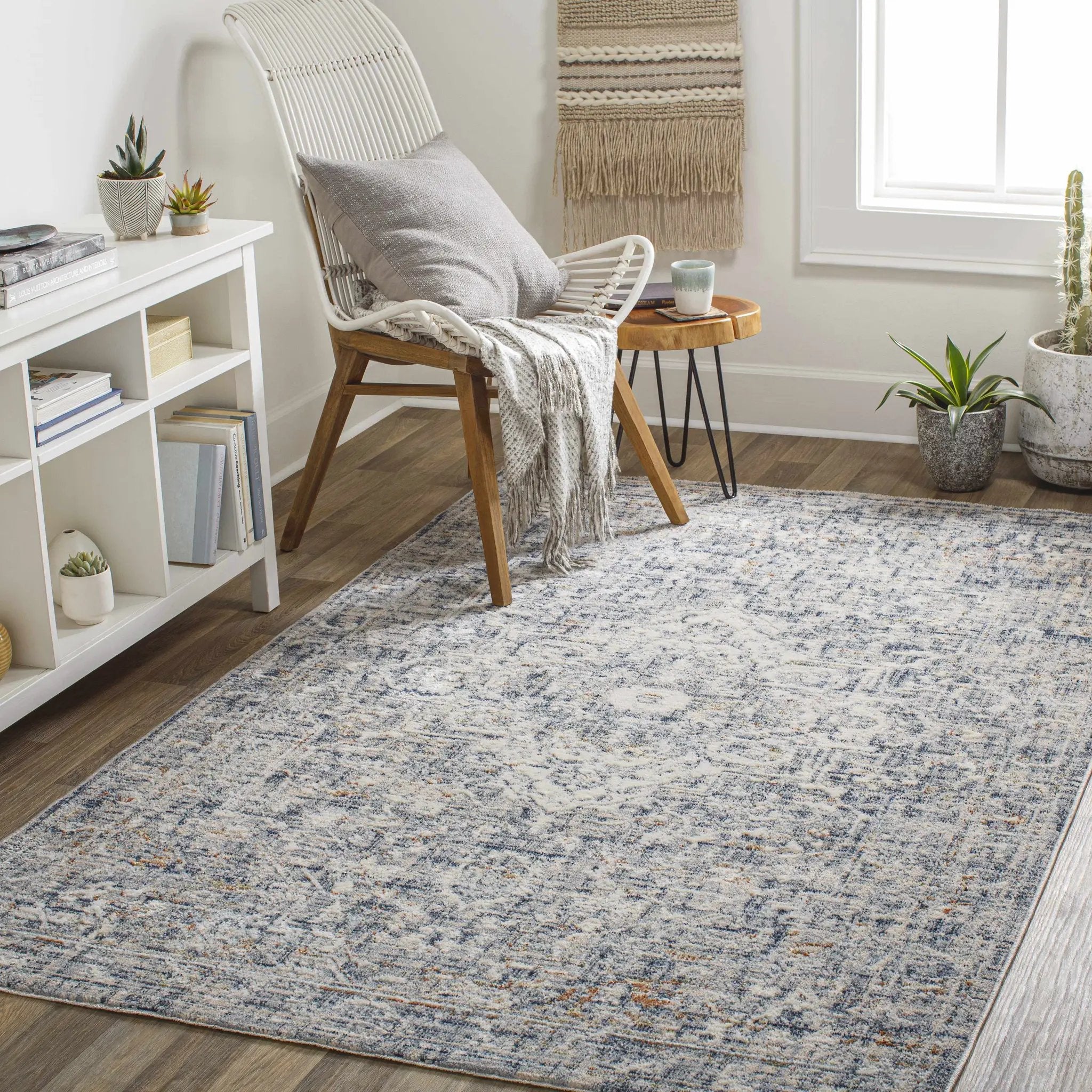 Buguey Blue & Gray Area Rug - Clearance by Boutique Rugs