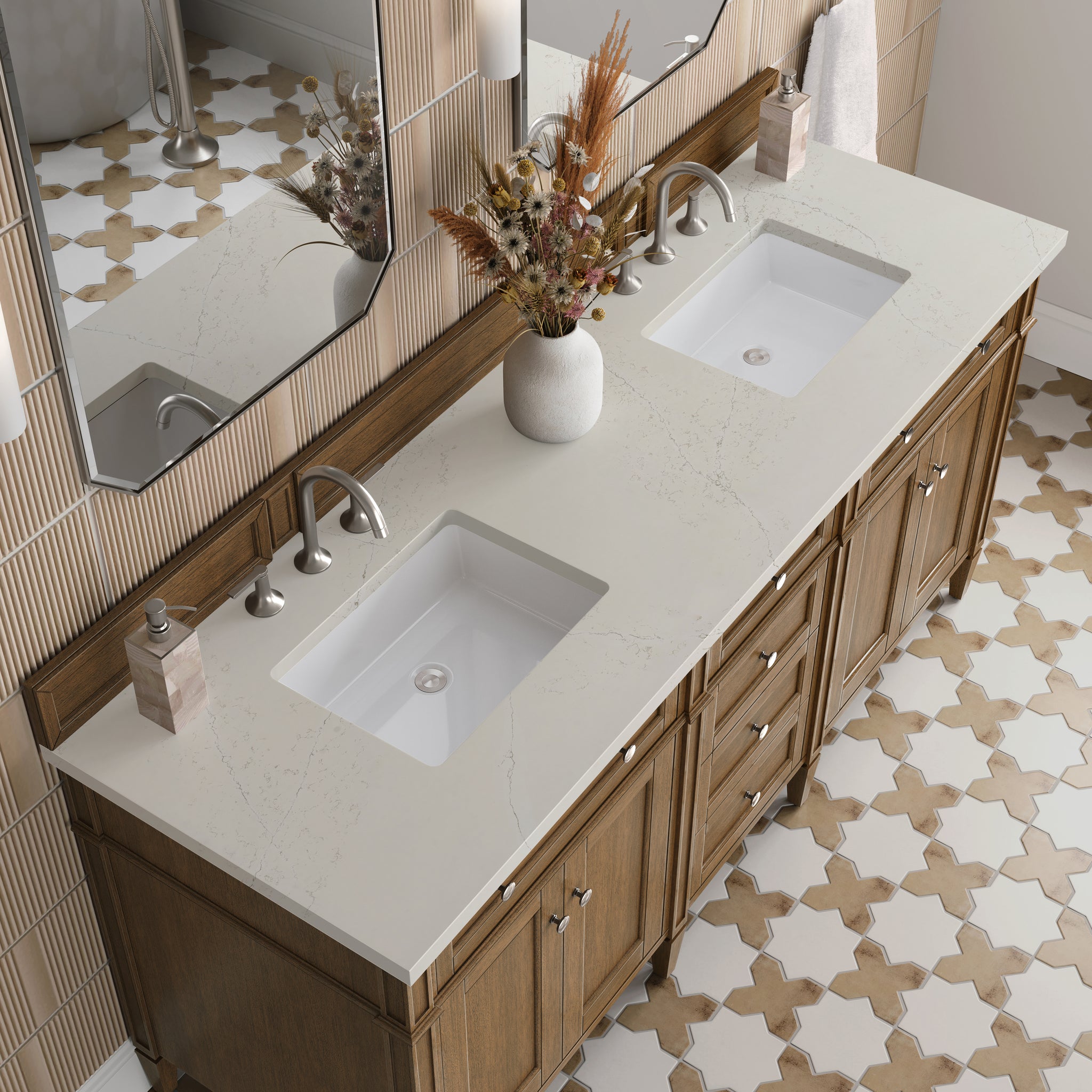 James Martin Brittany 72" Double Bathroom Vanity, Saddle Brown, view 39