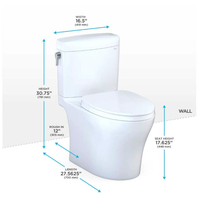 [MS436124CEMFGN#01] TOTO Aquia IV Cube Dual Flush Universal Height Toilet With Soft Close Bidet Seat (SAK57519) by SAKSBY WHOLESALE