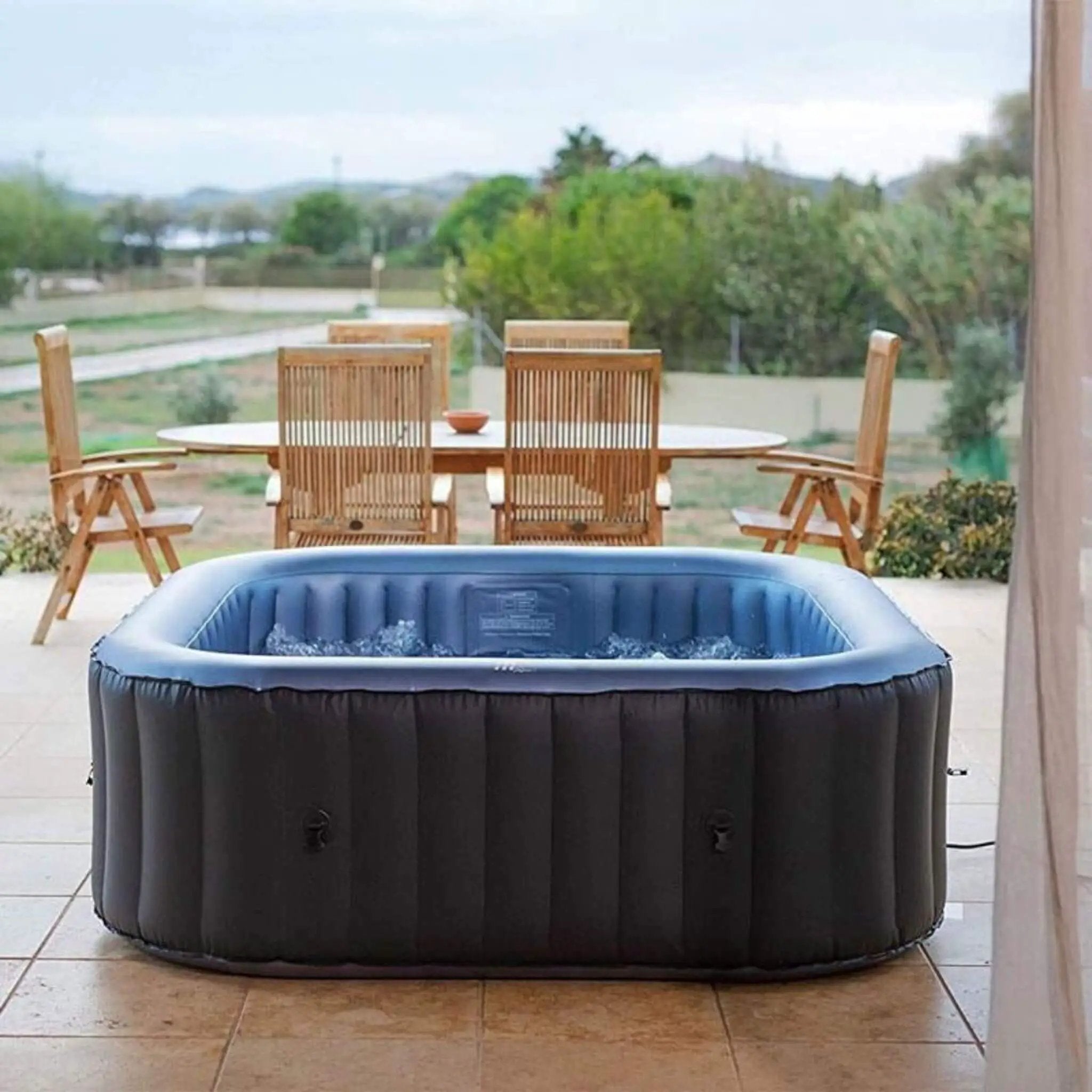 MSpa Tekapo Comfort Series Six-Person Inflatable Square Bubble Spa Hot Tub With 132 Bubble Jets [C-TE062] (SAK80641) by SAKSBY WHOLESALE