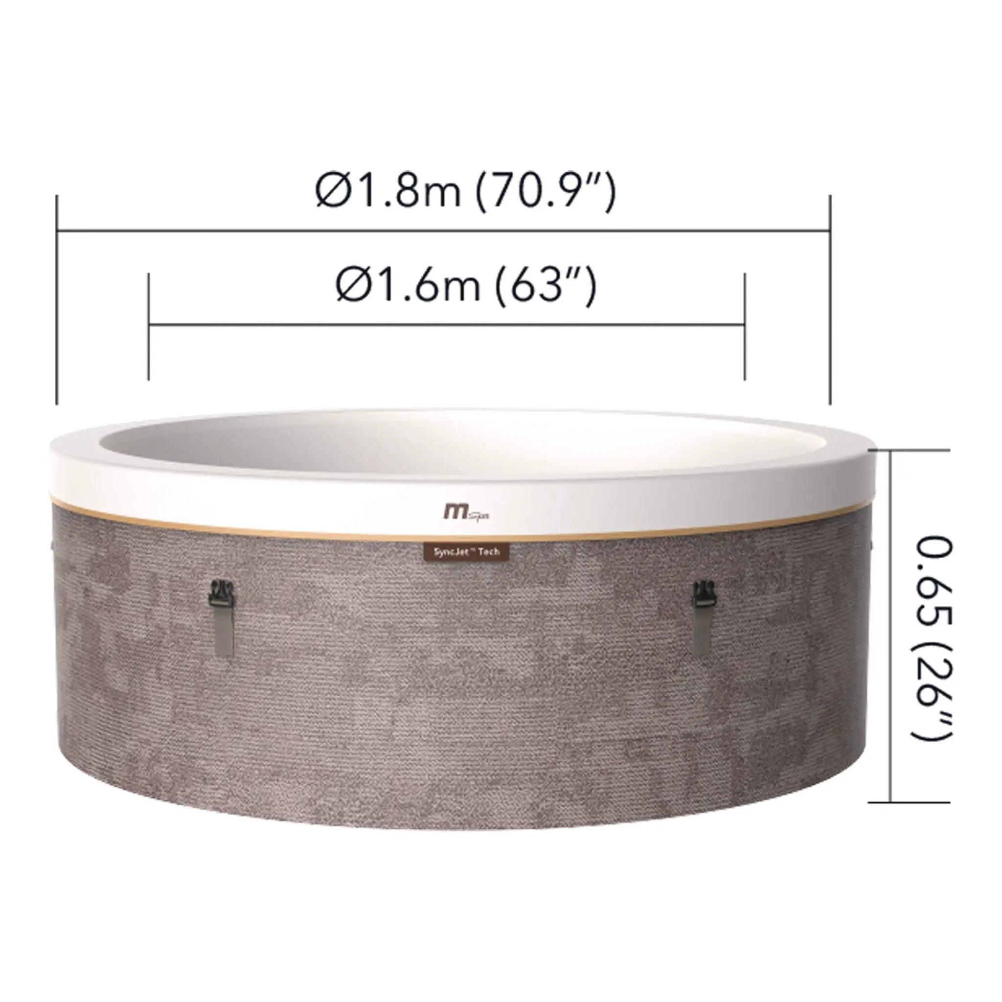 MSpa Cocoon Verto Series Six-Person Inflatable Round Hot Tub With Hydro Massage [F-CO063WE] (SAK50928) by SAKSBY WHOLESALE