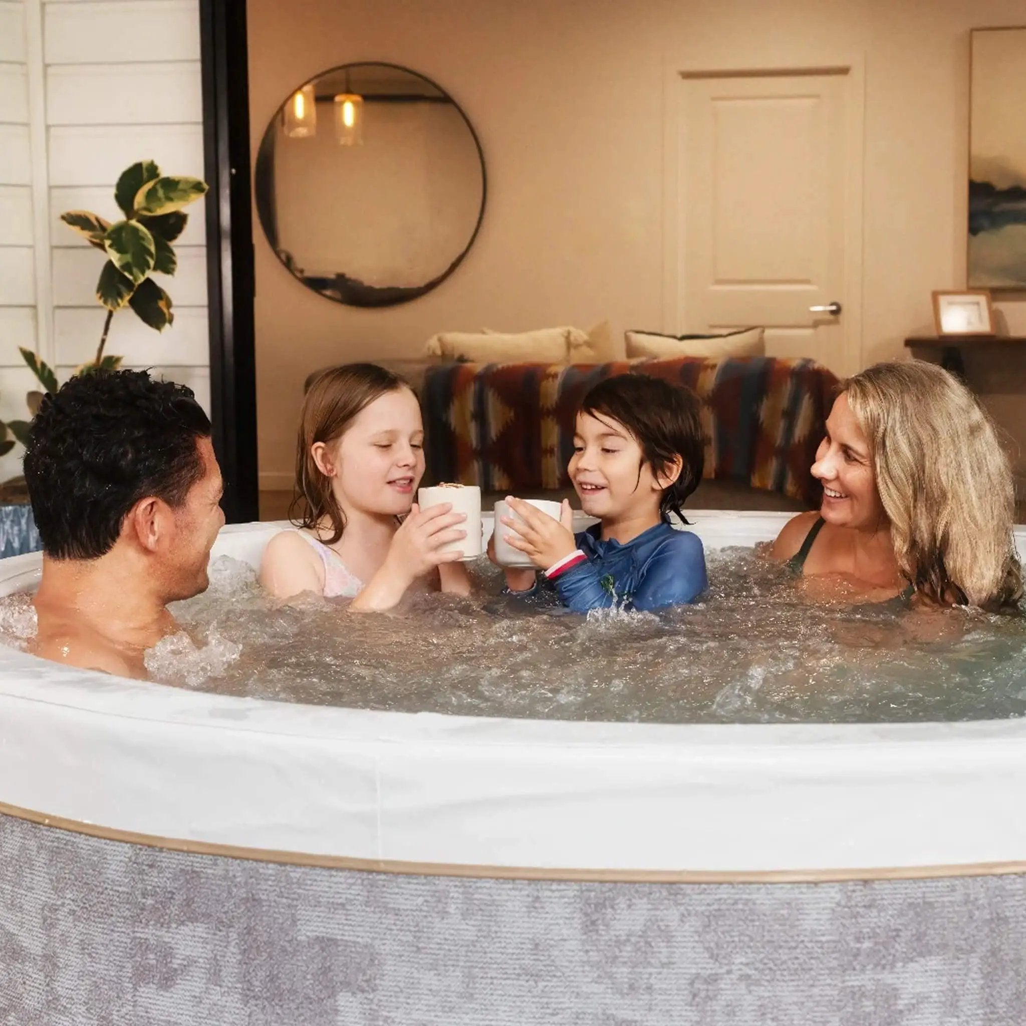 MSpa Cocoon Verto Series Six-Person Inflatable Round Hot Tub With Hydro Massage [F-CO063WE] (SAK50928) by SAKSBY WHOLESALE