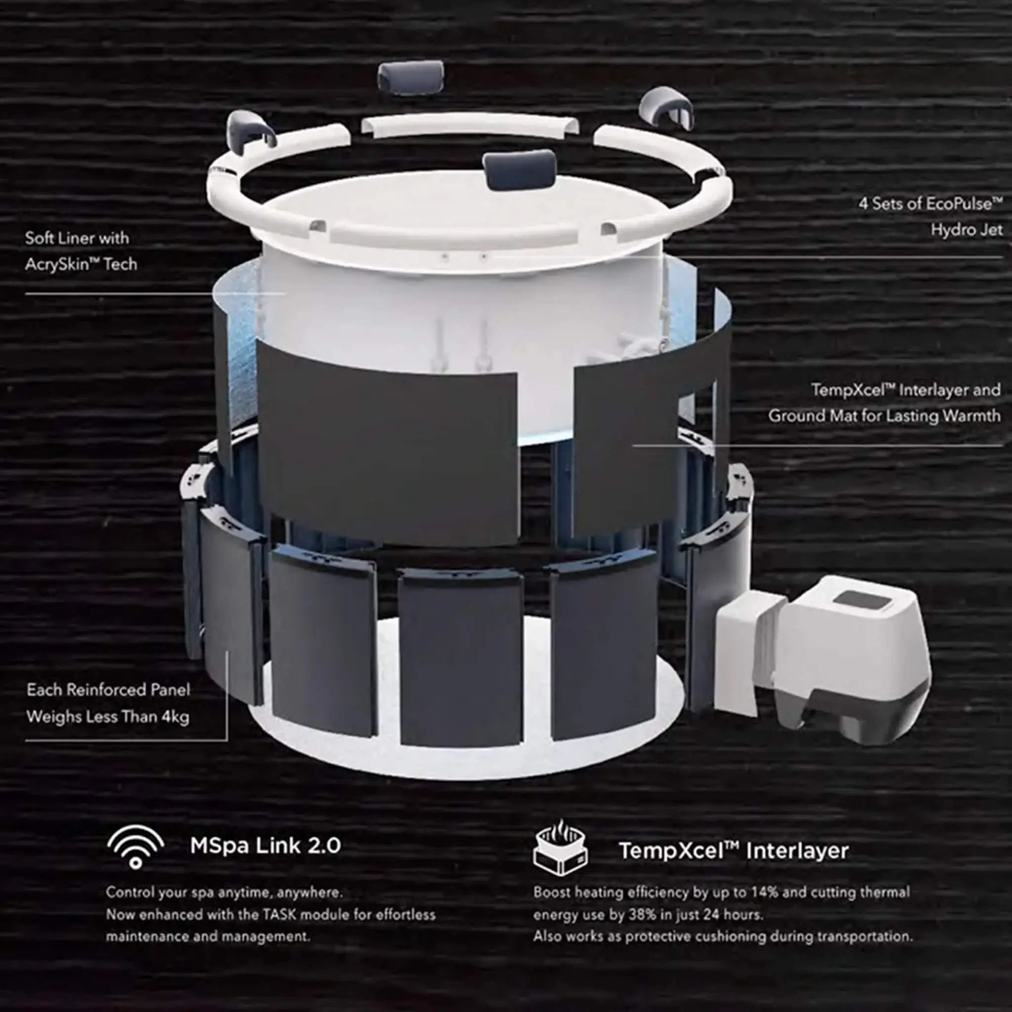 MSpa Denver Frame Series Six-Person Inflatable Round Hot Tub With Hydro Massage [F-DE066W] (SAK87043) by SAKSBY WHOLESALE