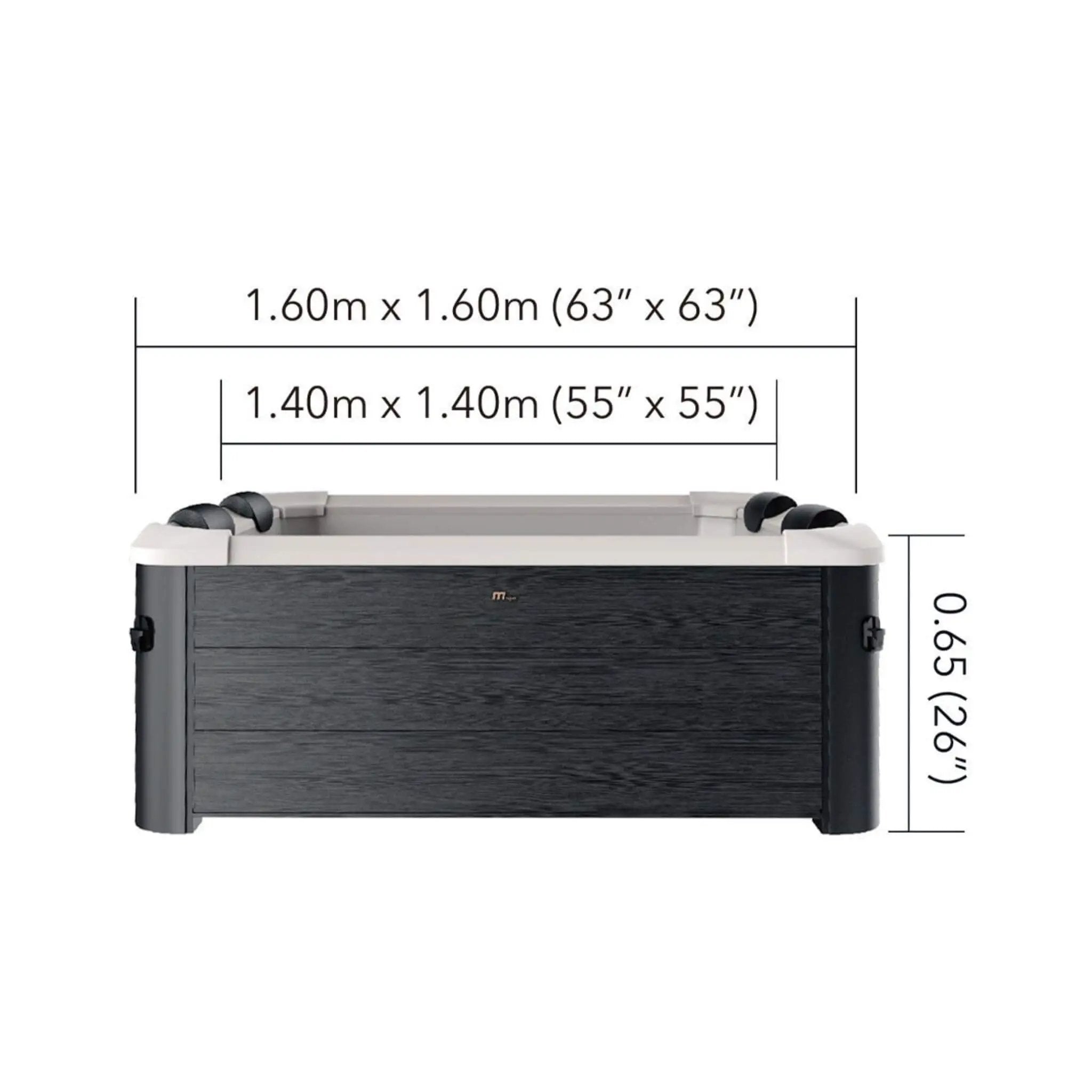 MSpa Oslo Supreme 6-Person 120 Jets Square Spa W/ LED Lights & Integrated App Control [F-OS063W] (SAK93516) by SAKSBY WHOLESALE