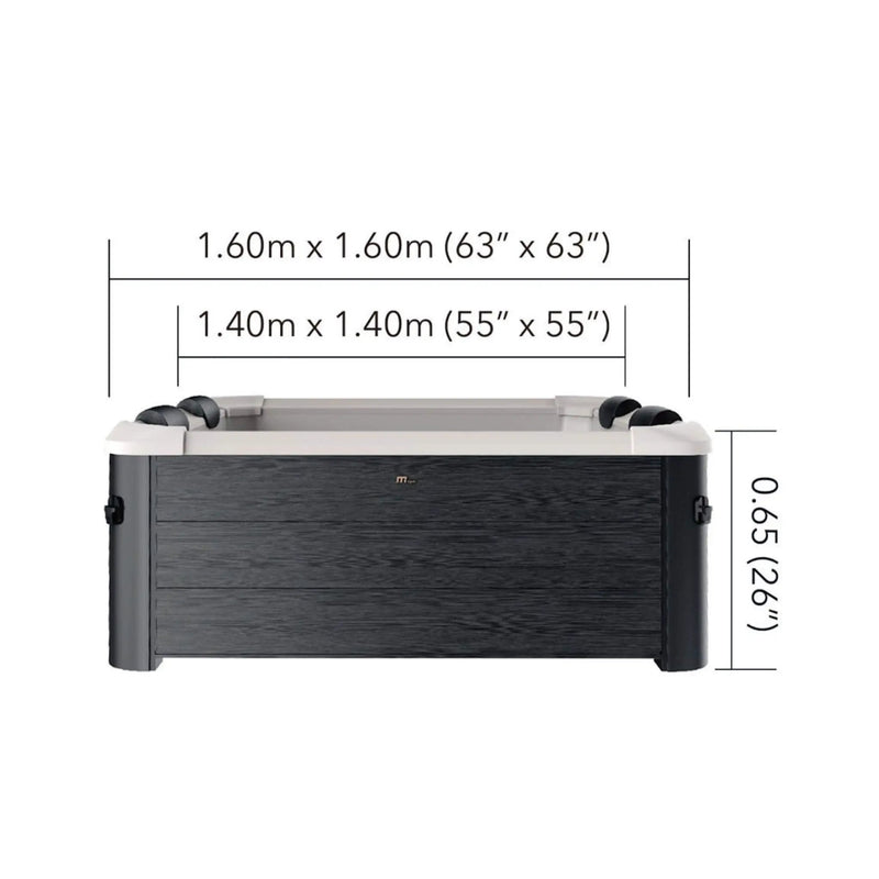 MSpa Oslo Supreme 6-Person 120 Jets Square Spa W/ LED Lights & Integrated App Control [F-OS063W] (SAK93516) by SAKSBY WHOLESALE