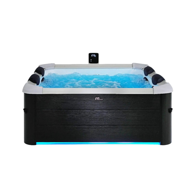 MSpa Oslo Supreme 6-Person 120 Jets Square Spa W/ LED Lights & Integrated App Control [F-OS063W] (SAK93516) by SAKSBY WHOLESALE