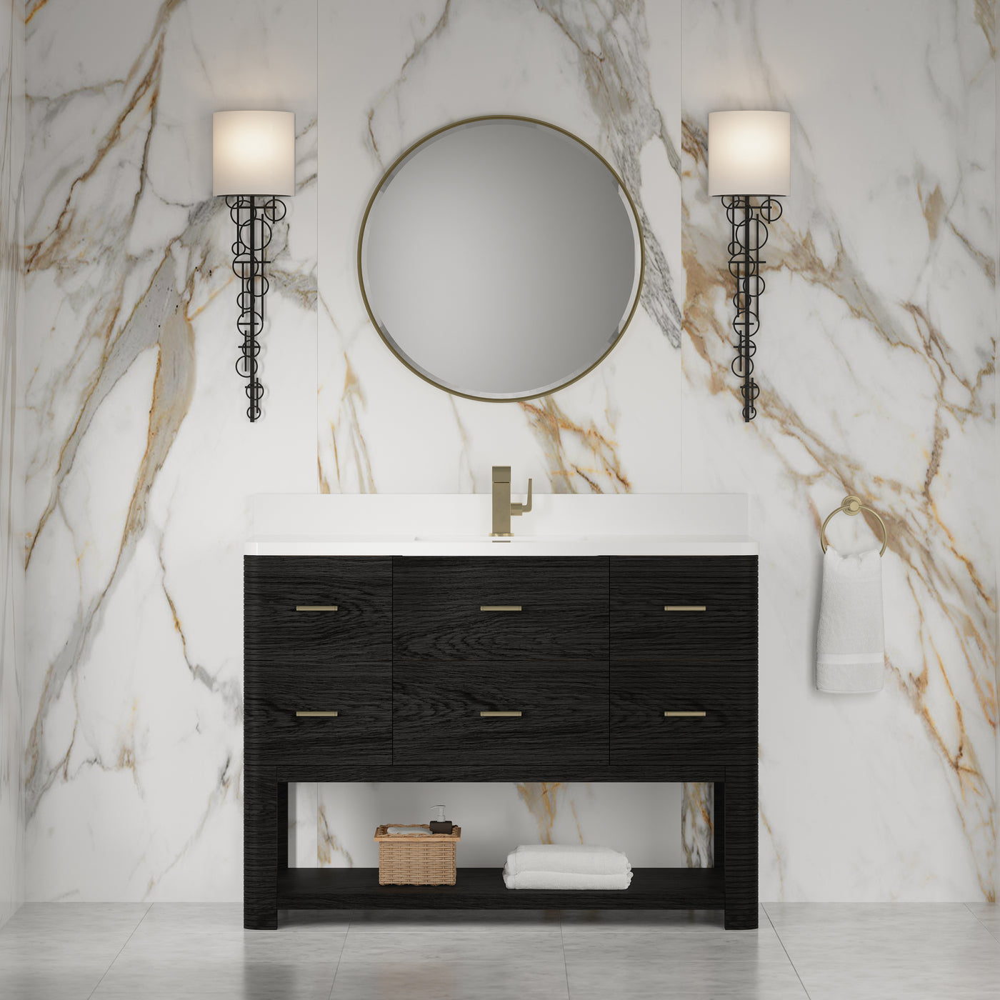 James Martin Lucian 48" Single Bathroom Vanity, Carbon Oak, view 22