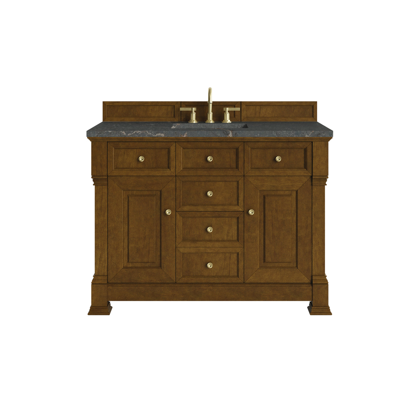 James Martin Brookfield 48" Single Bathroom Vanity, Honey Oak with Parisien Bleu countertop