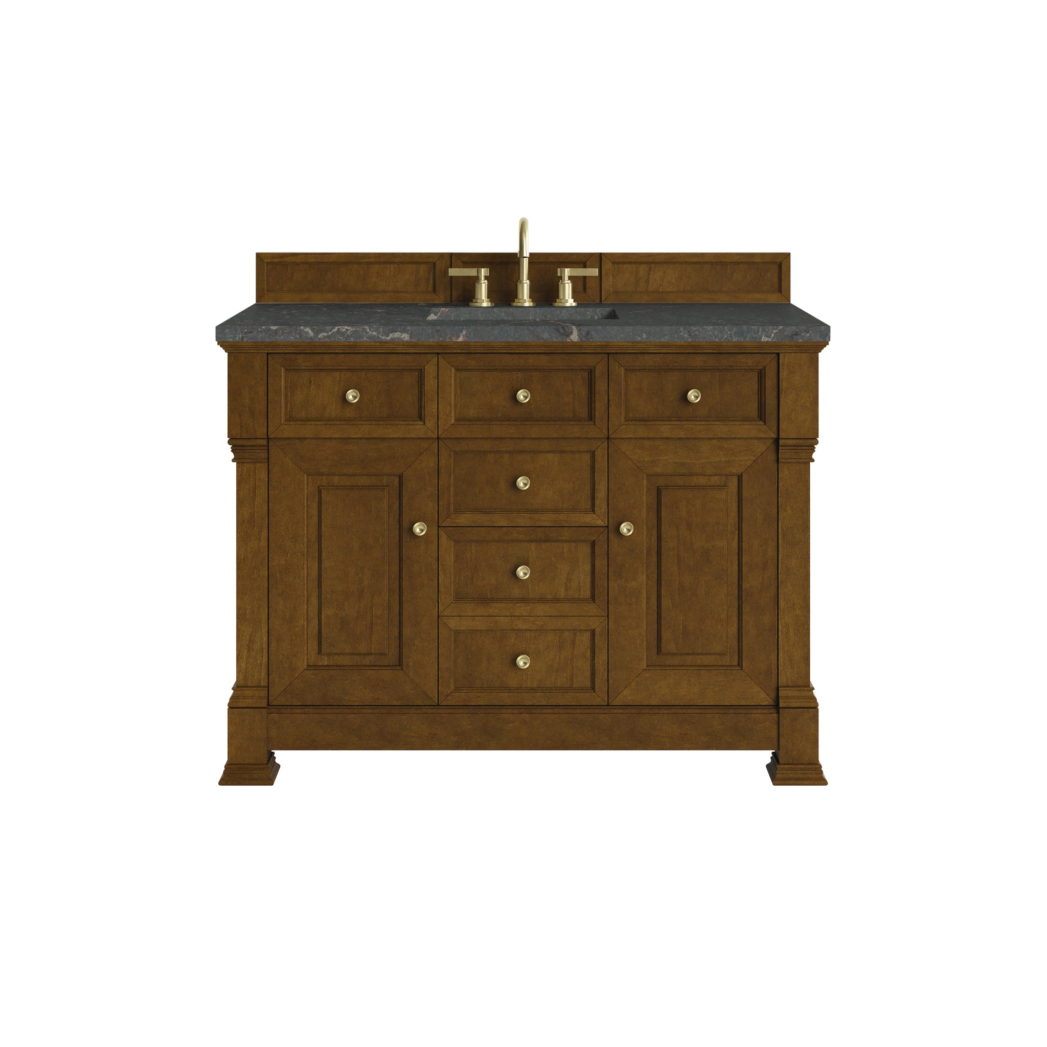 James Martin Brookfield 48" Single Bathroom Vanity, Honey Oak with Parisien Bleu countertop