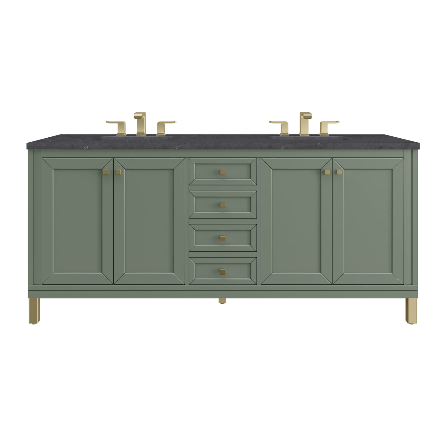 James Martin Chicago 72" Double Bathroom Vanity, Smokey Celadon, view 35
