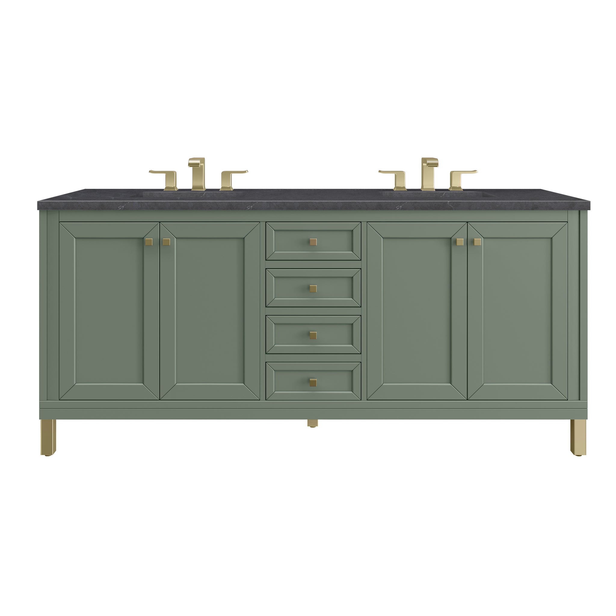 James Martin Chicago 72" Double Bathroom Vanity, Smokey Celadon, view 35
