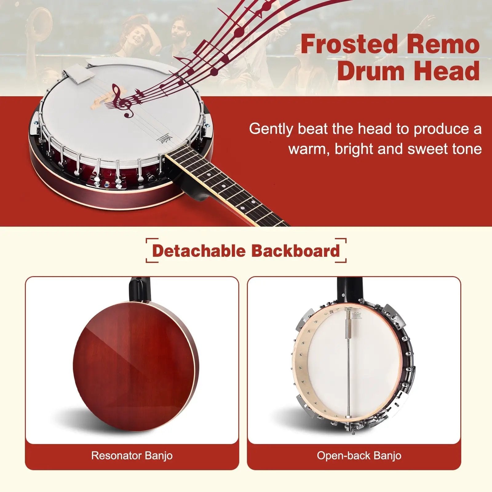 5-String Geared Tunable Banjo with case by DirectDeals