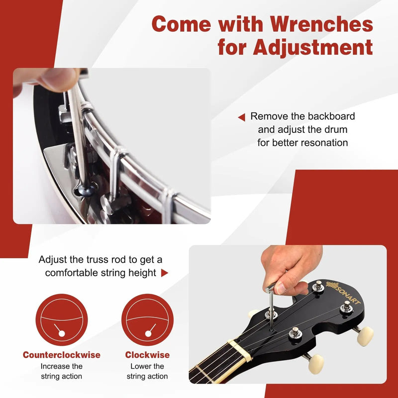 5-String Geared Tunable Banjo with case by DirectDeals
