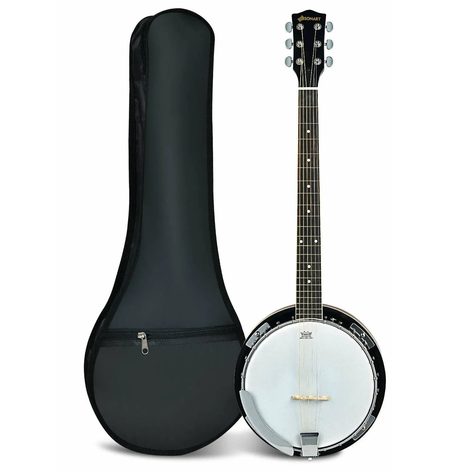 39 Inch Sonart Full Size 6 string 24 Bracket Professional Banjo Instrument with Open Back by DirectDeals