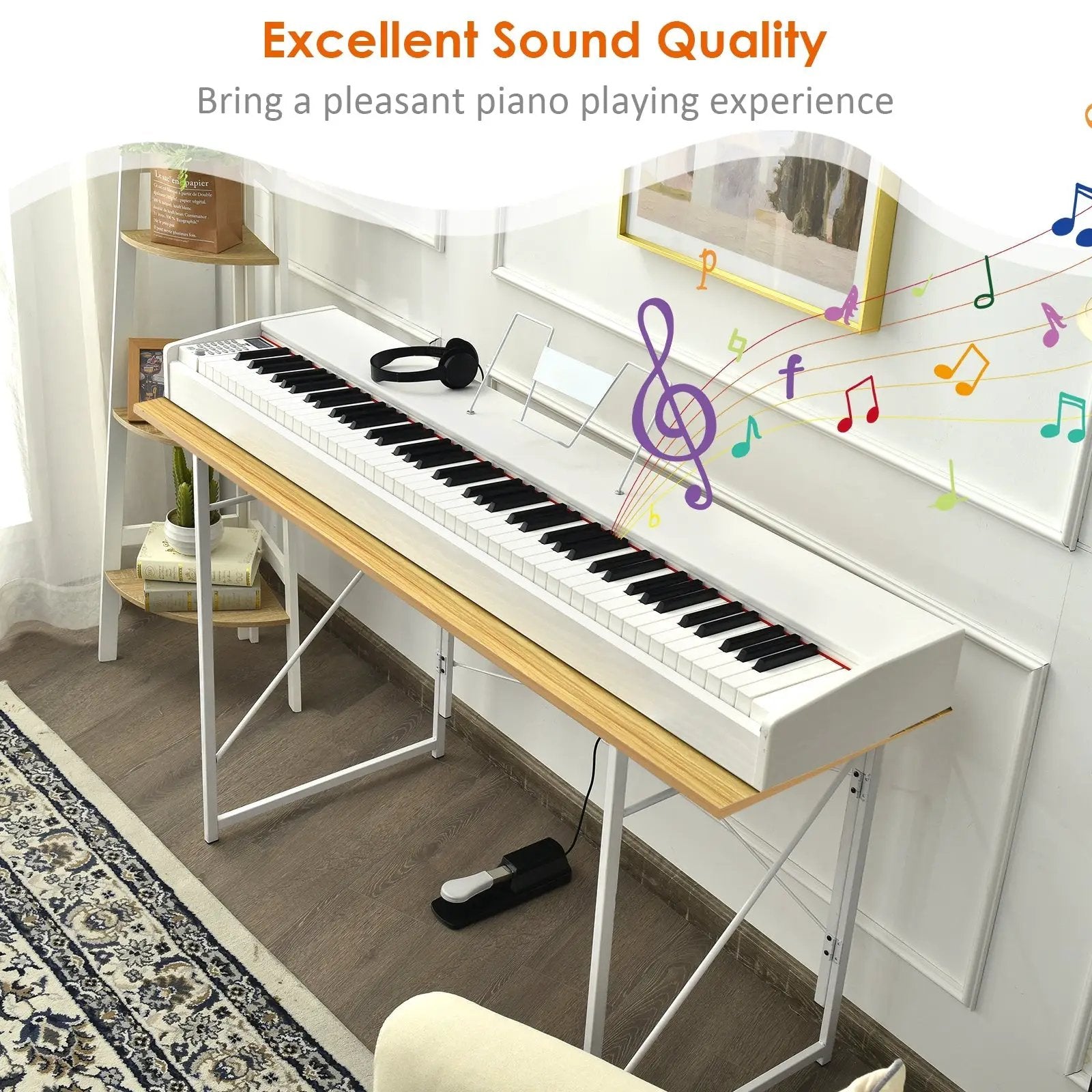 88-Key Full Size Digital Piano Weighted Keyboard with Sustain Pedal by DirectDeals