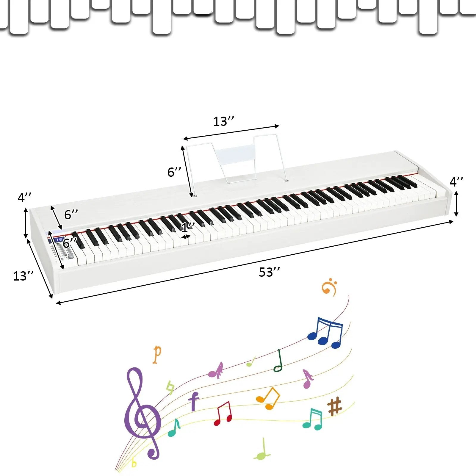 88-Key Full Size Digital Piano Weighted Keyboard with Sustain Pedal by DirectDeals